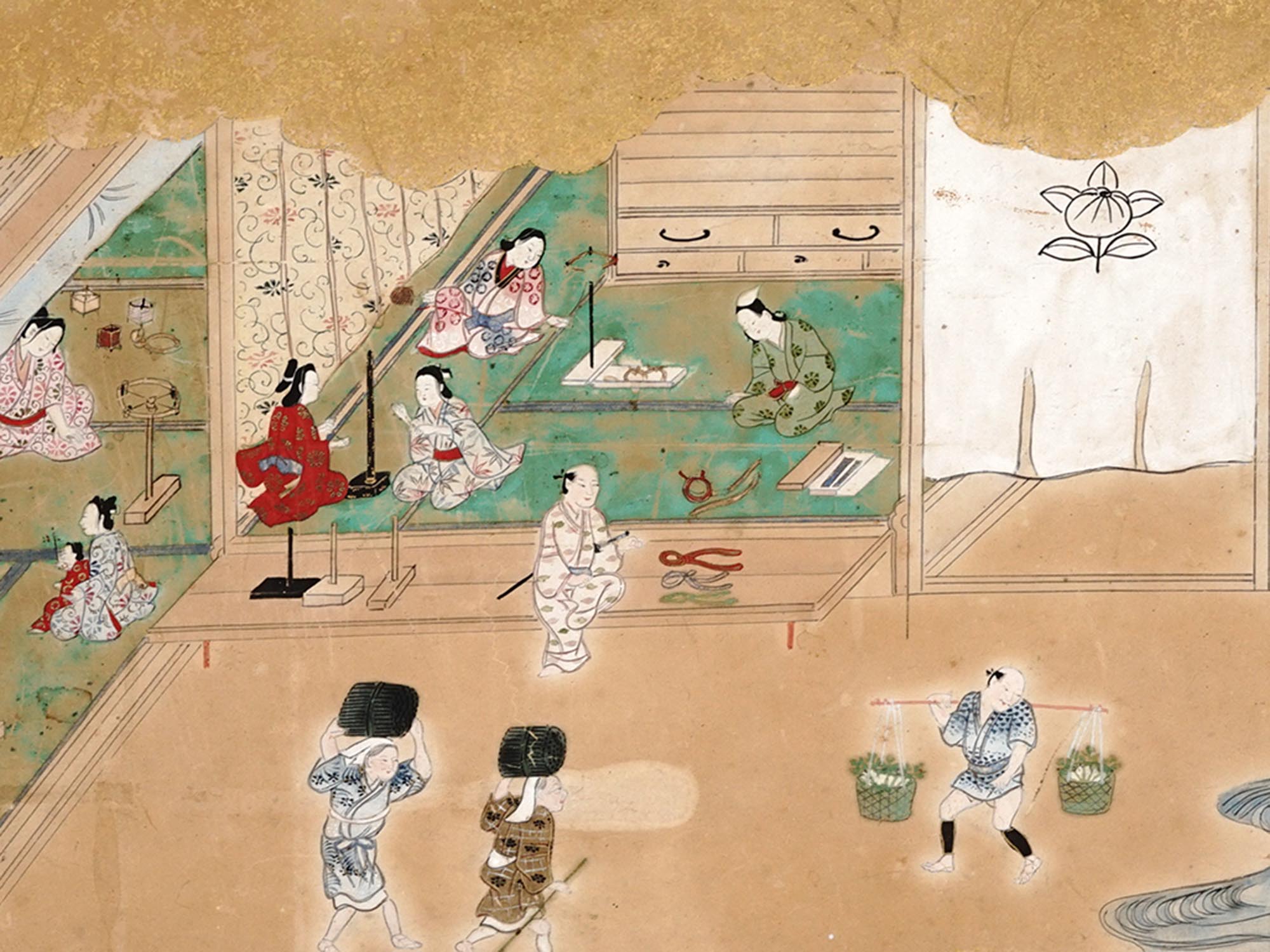 18TH C TOKUGAWA SHOGUNATE EMAKIMONO PAINTING PIC-1