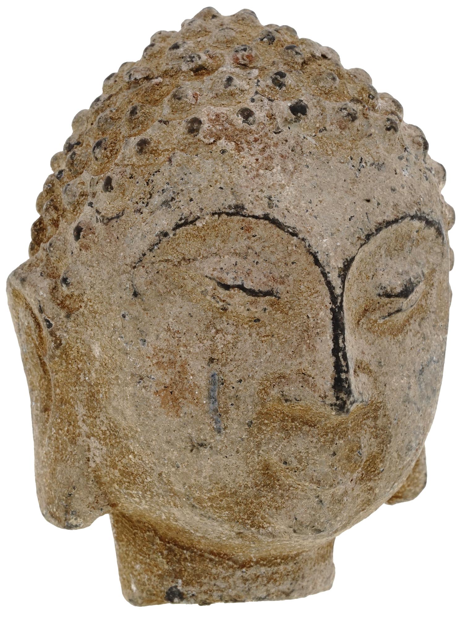 VINTAGE CHINESE CARVED STONE BUDDHA HEAD FIGURE PIC-0