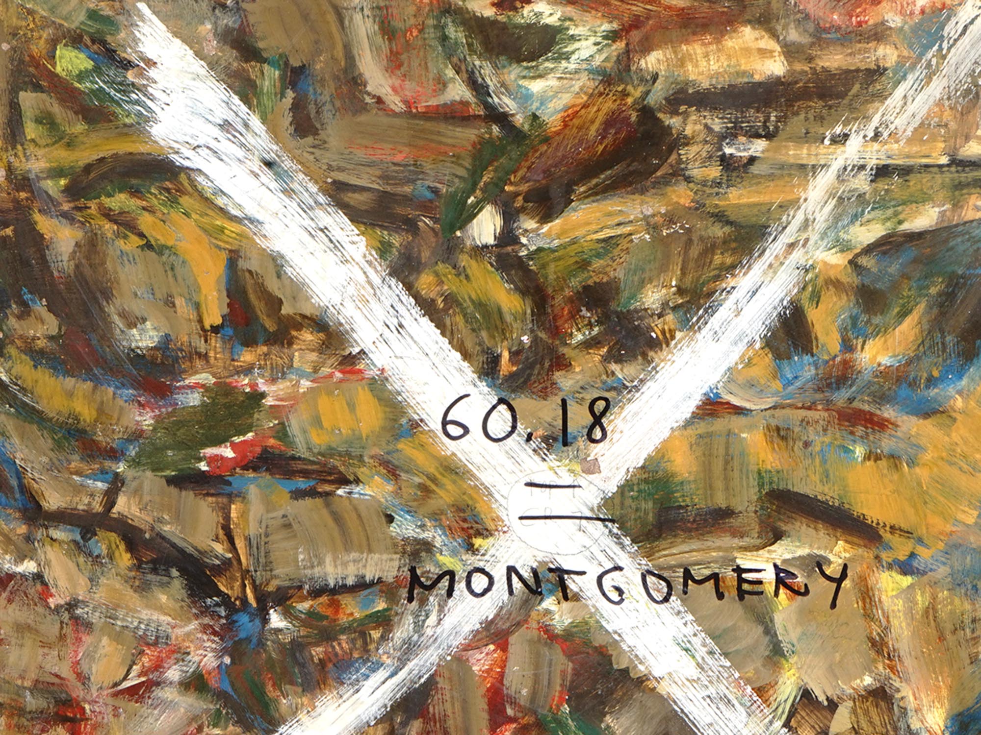 MID CEN ABSTRACT OIL PAINTING BY FRANK MONTGOMERY PIC-5