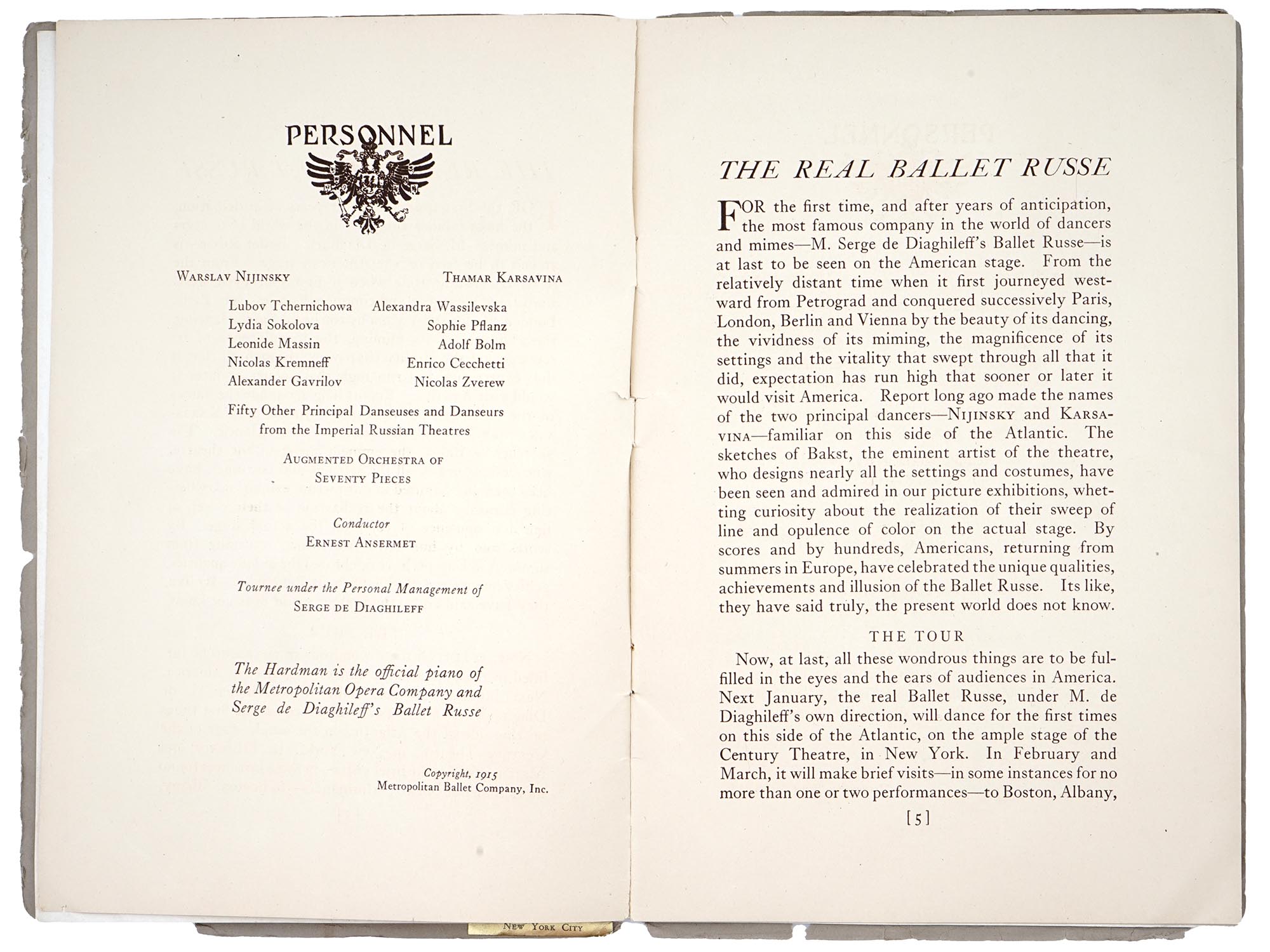1916 BALLET RUSSE AMERICAN TOUR MET OPERA BOOKLET PIC-4