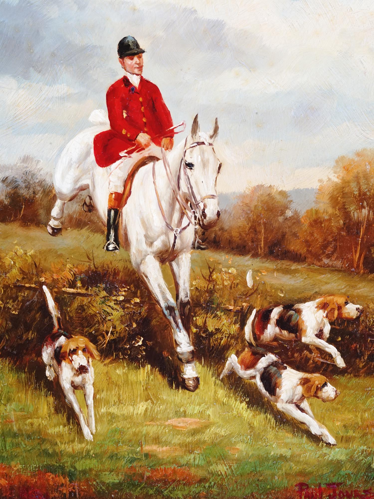 BRITISH HUNTING SCENE PAINTING BY PAUL JONES PIC-1