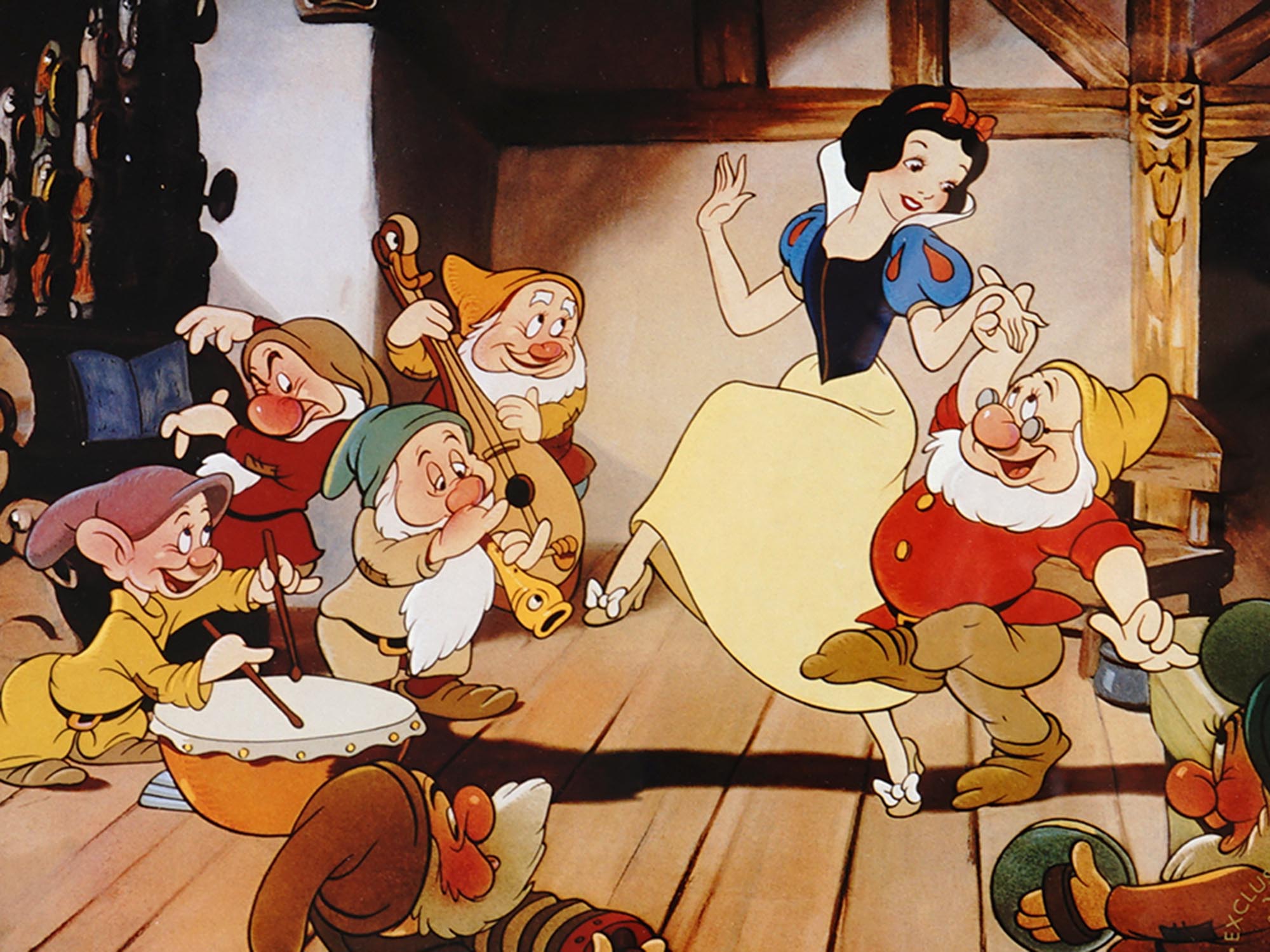 SNOW WHITE DISNEY COMMEMORATIVE LITHOGRAPH PRINT PIC-1