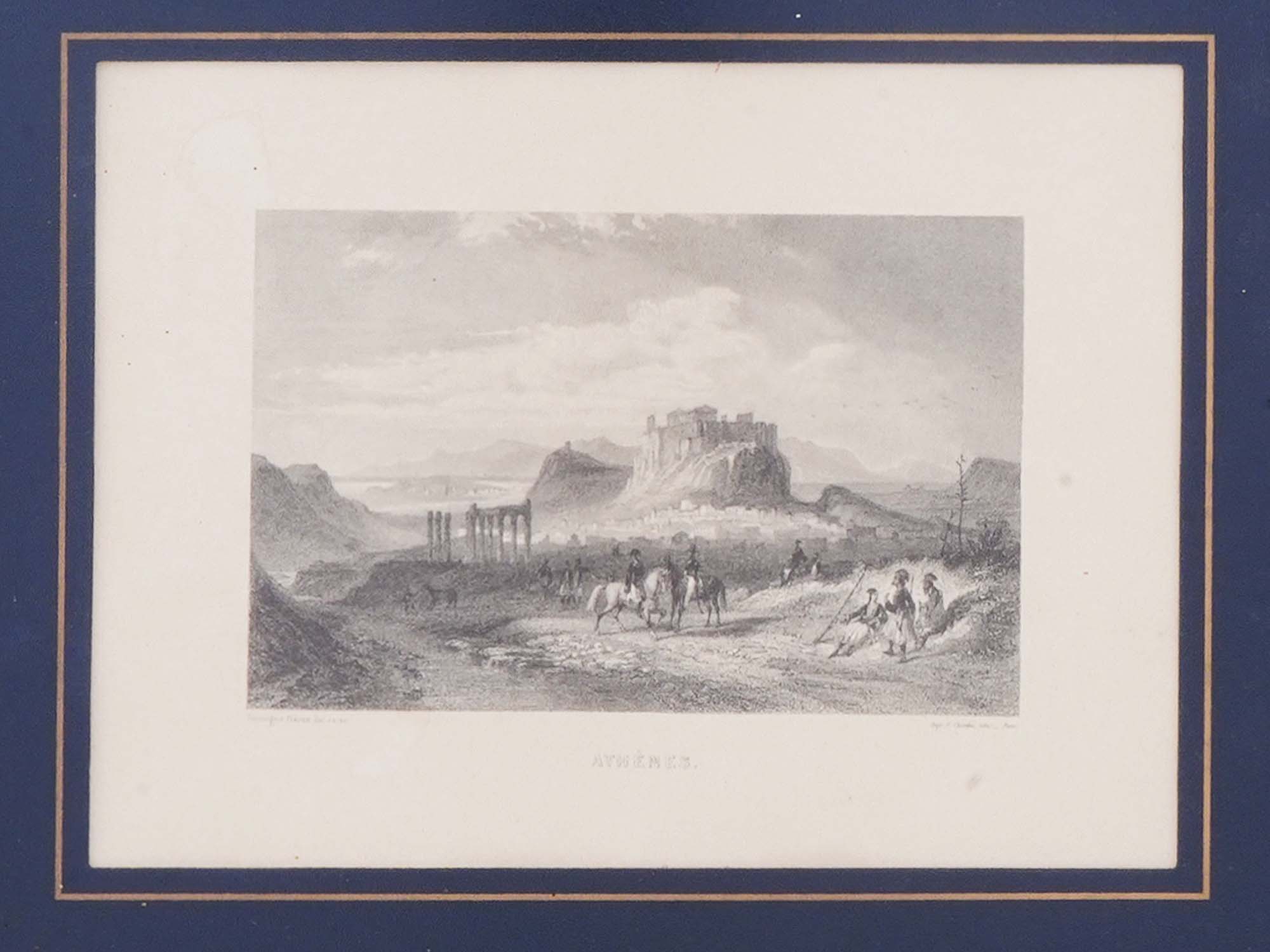 ANTIQUE 19TH C LITHOGRAPHS VIEW OF ATHENS SIGNED PIC-2