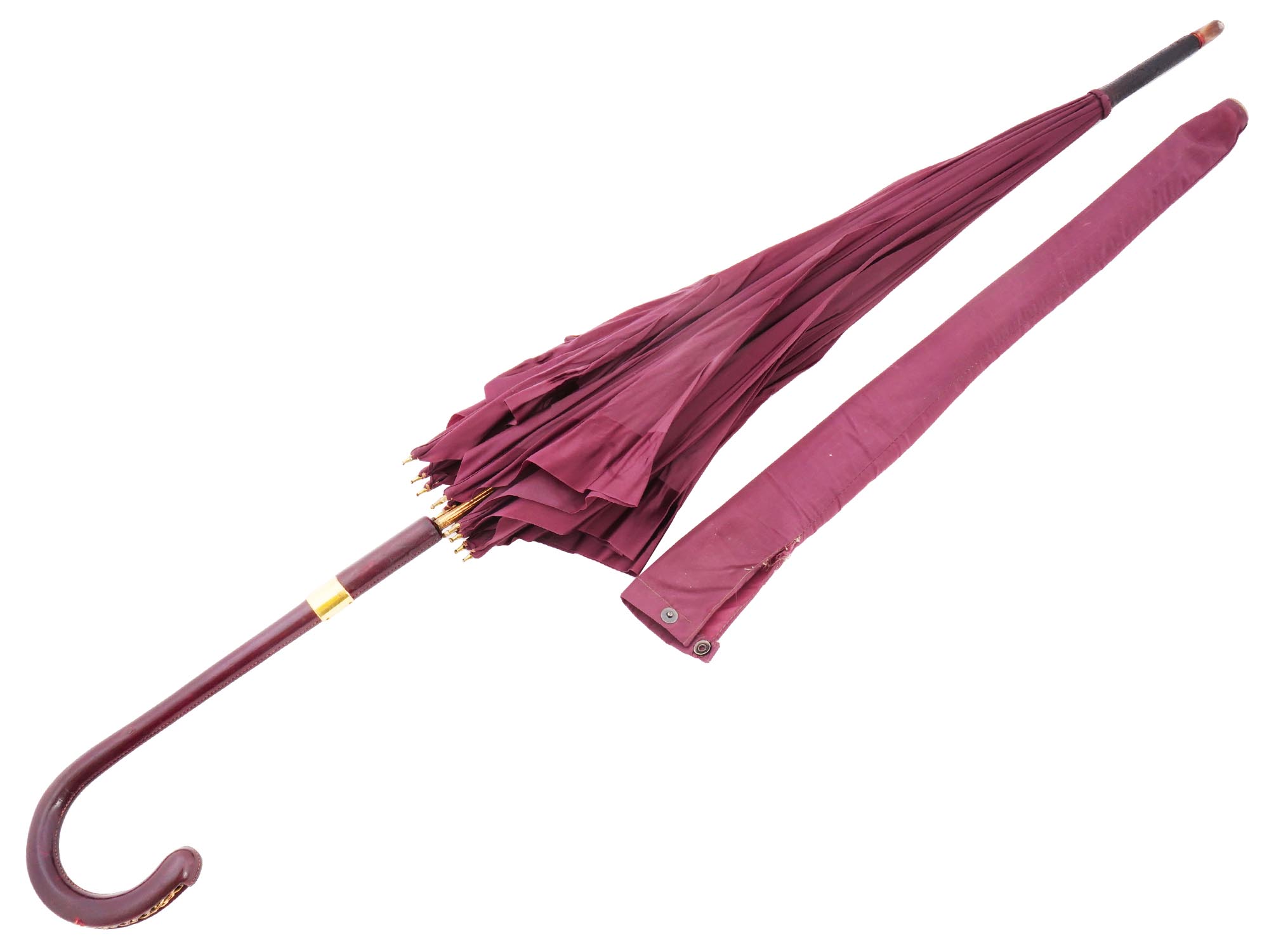 VINTAGE HERMES FUCHSIA SHADE STRAIGHT UMBRELLA PIC-2