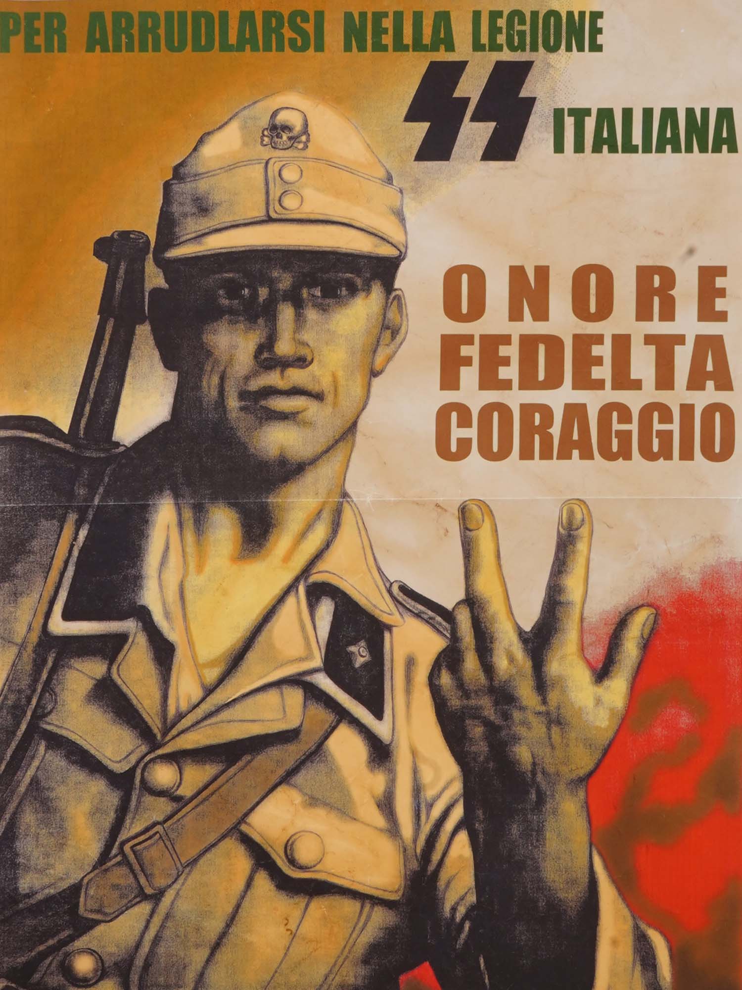 WWII NAZI GERMAN ITALIAN LEGION PROPAGANDA POSTER PIC-1