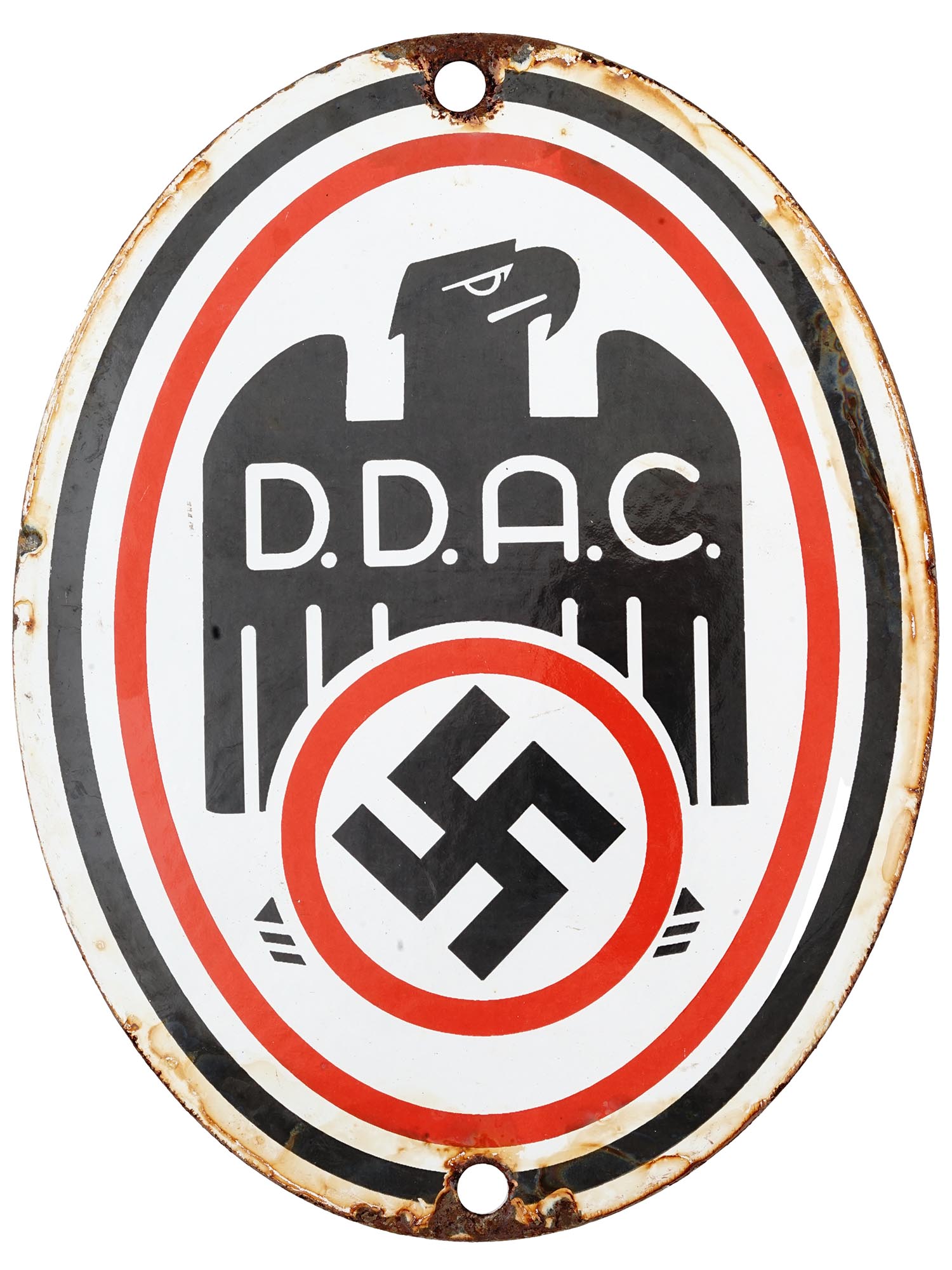 WWII NAZI GERMAN DDAC AUTOMOBILE CLUB STREET SIGN PIC-0