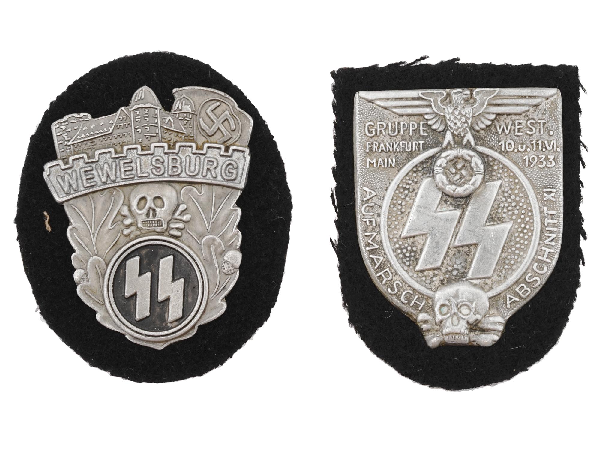 WWII NAZI GERMAN THIRD REICH WAFFEN SS SHIELDS PIC-1