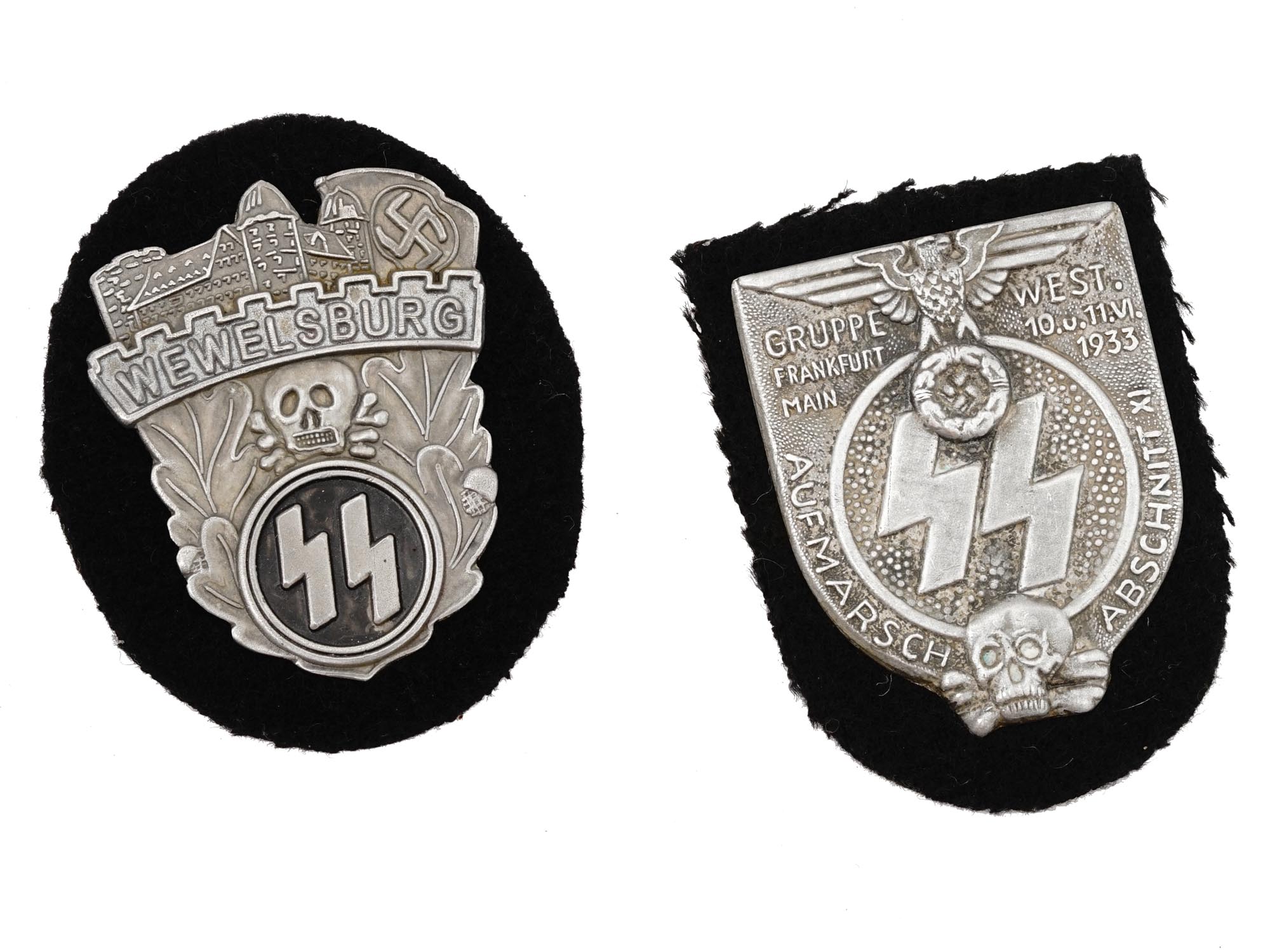 WWII NAZI GERMAN THIRD REICH WAFFEN SS SHIELDS PIC-0