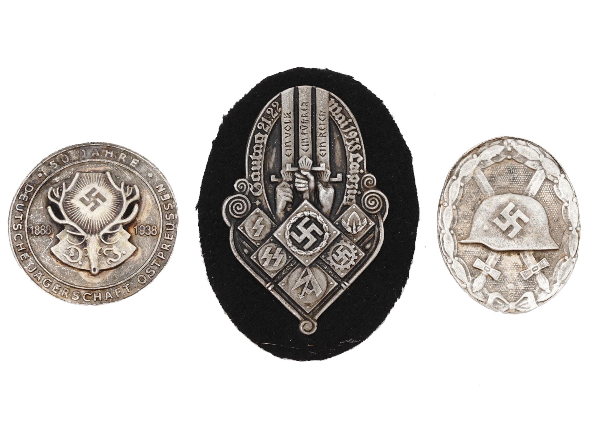 WWII GERMAN NAZI MILITARY AND HUNTING BADGES PIC-0