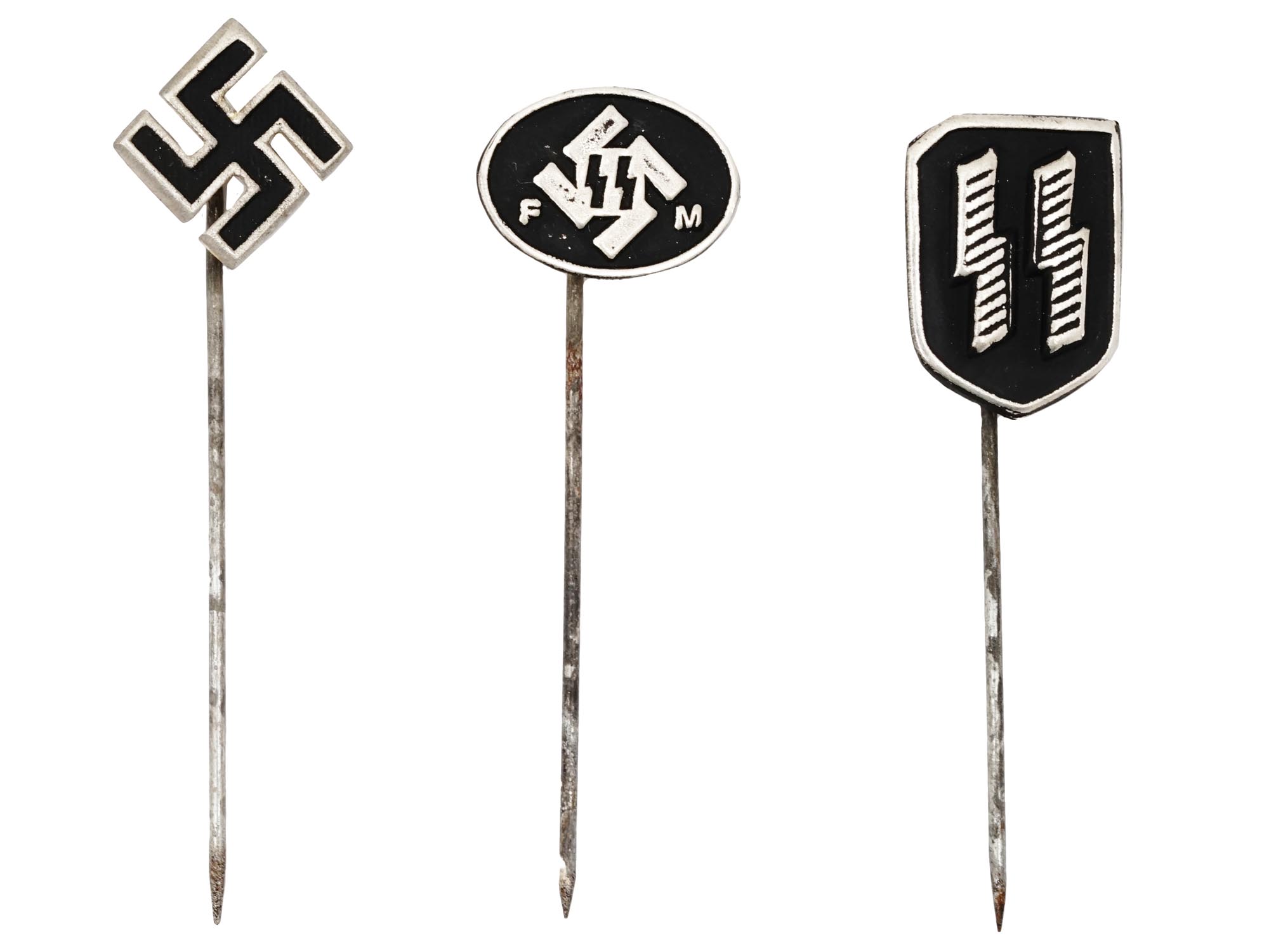 WORLD WAR II NAZI GERMAN LAPEL STICK PINS 8 PCS PIC-3