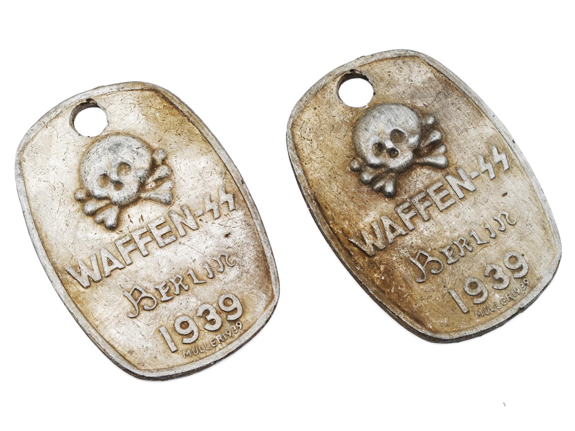 WWII NAZI GERMAN WAFFEN SS AND POLICE ID TAGS PIC-2