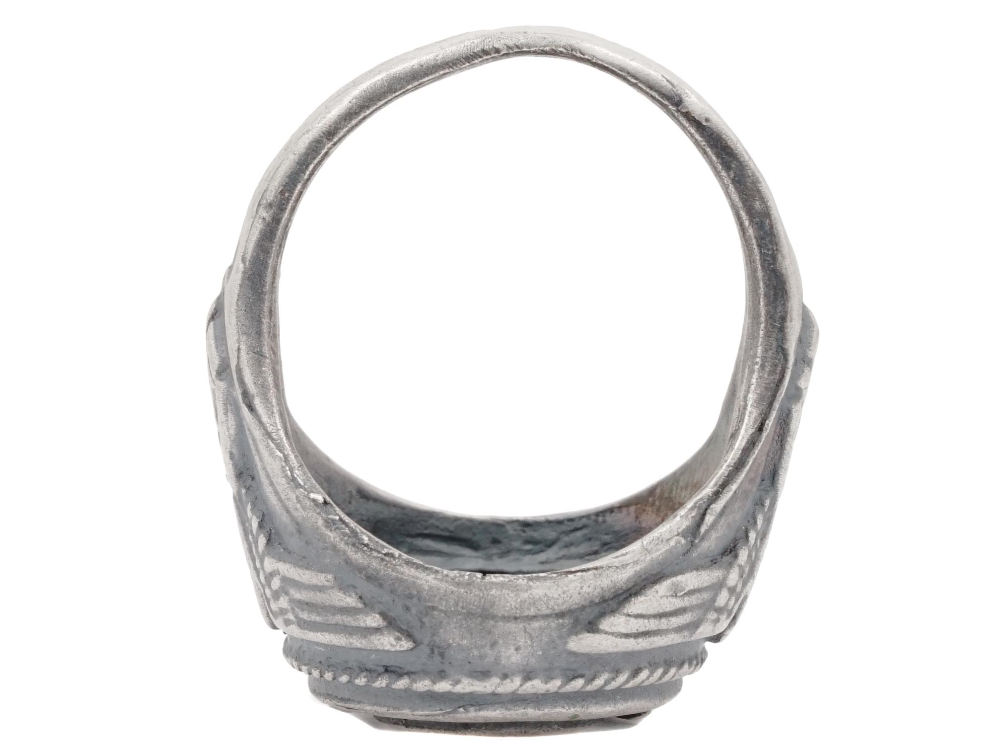 WWII NAZI GERMAN WAFFEN SS TOTENKOPF SILVER RING PIC-4