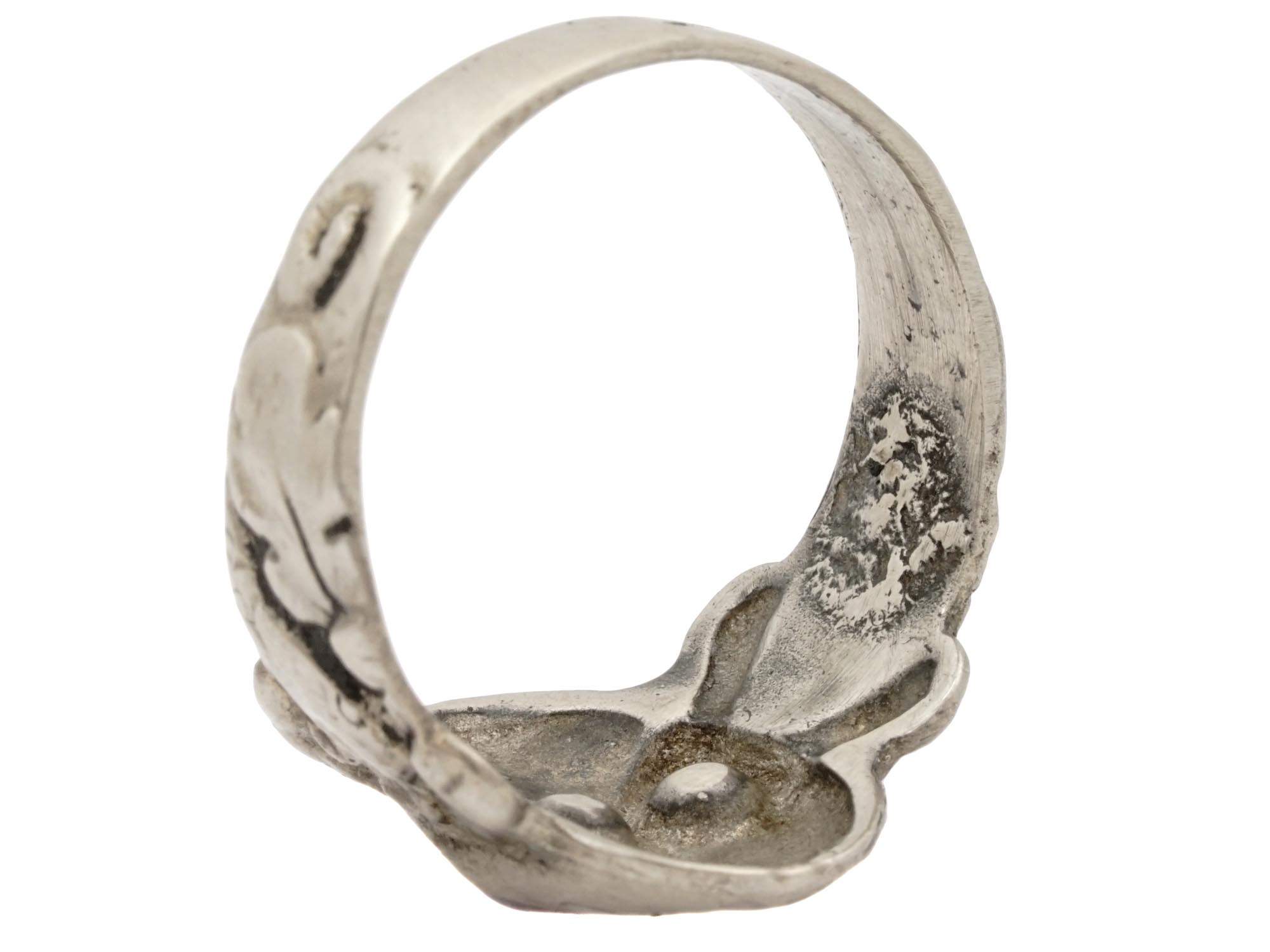 WWII NAZI GERMAN SS TOTENKOPF SKULL SILVER RING PIC-3