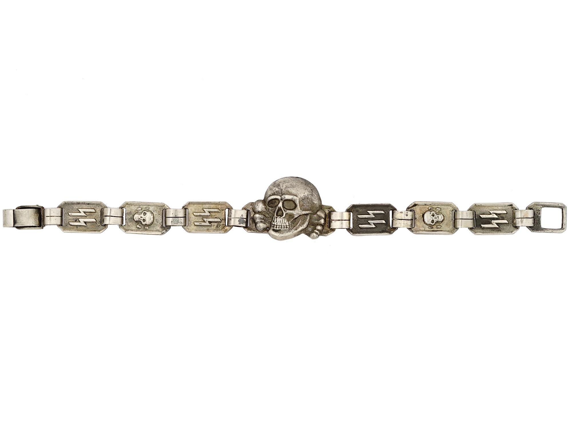 WWII NAZI GERMAN ERA WAFFEN SS TOTENKOPF BRACELET PIC-0