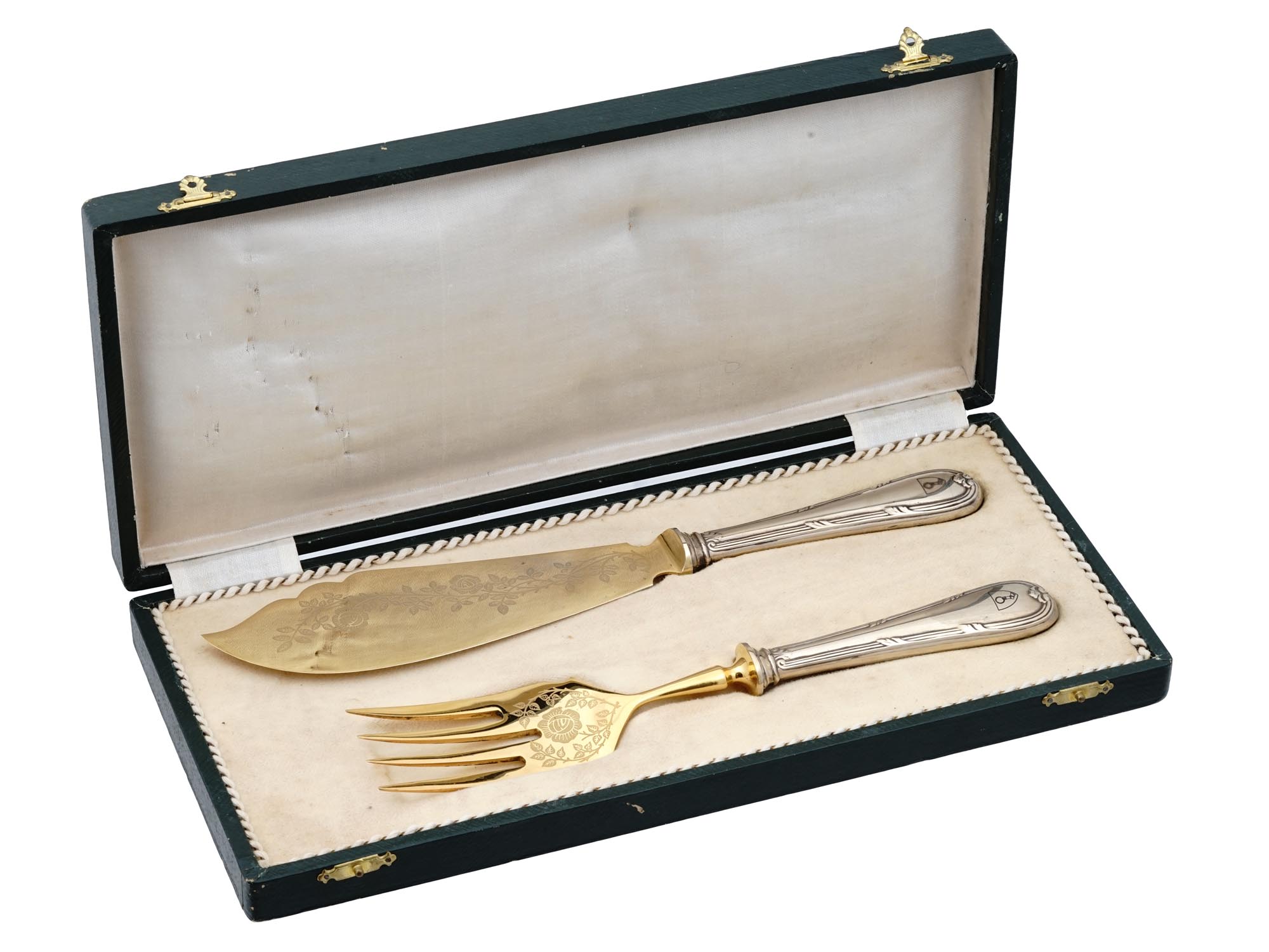 NAZI GERMAN SILVER GOERING CARVING SET IN BOX PIC-0