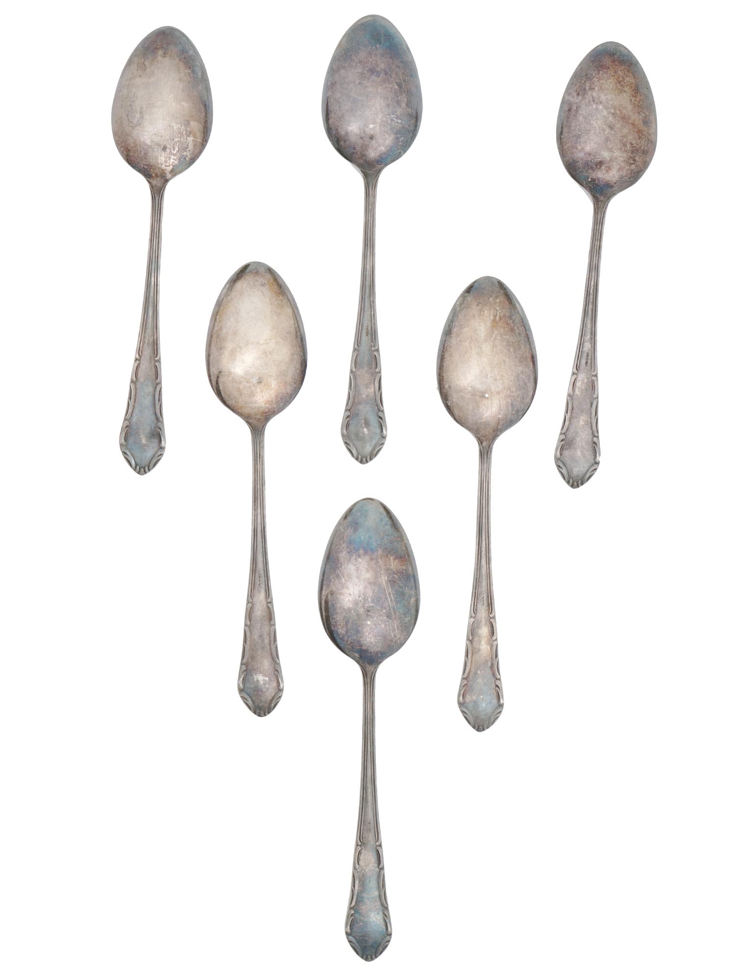 6 WWII NAZI GERMAN LUFTWAFFE SILVER PLATED SPOONS PIC-1