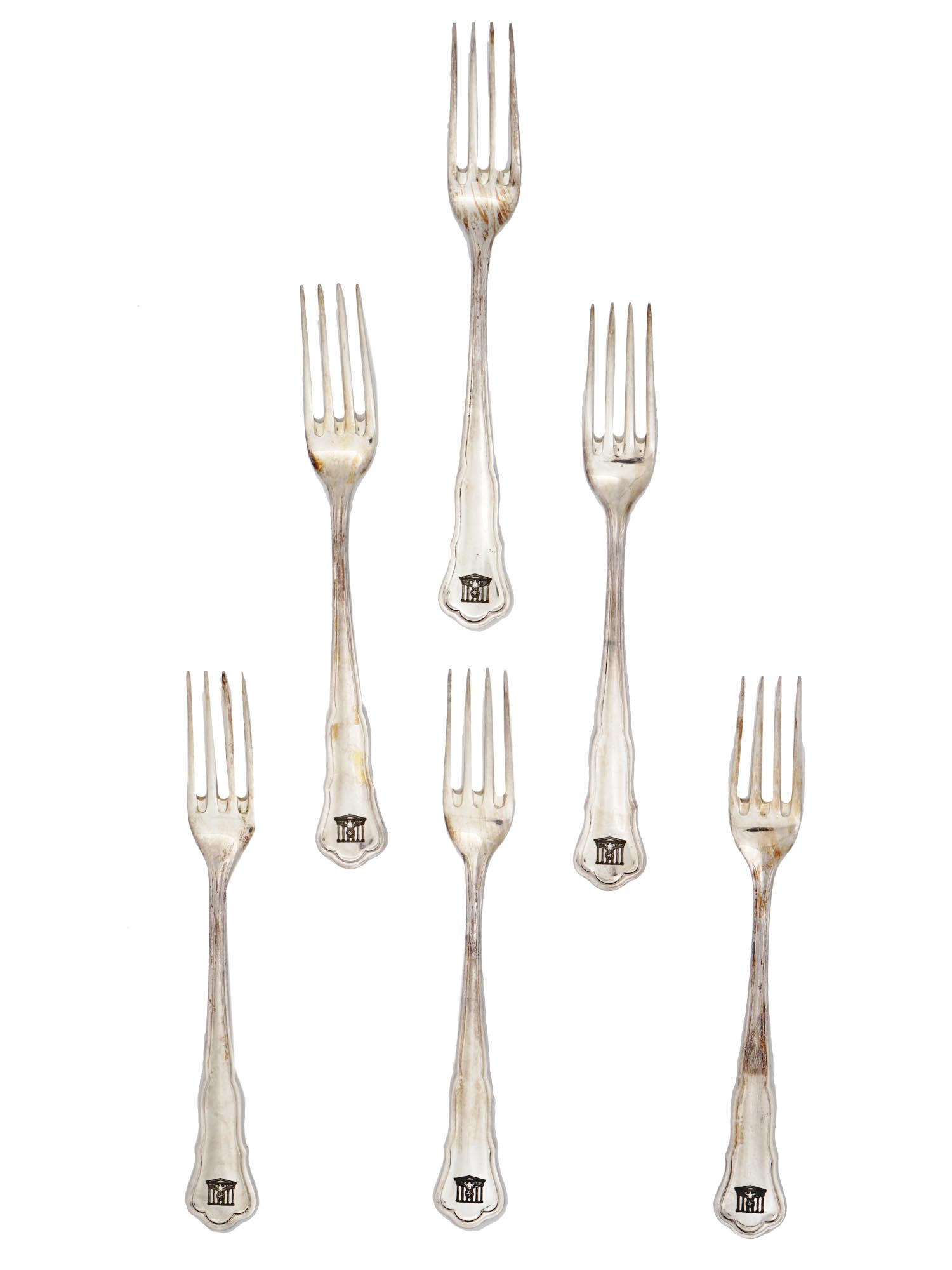 SET OF 6 WWII GERMAN REICH CHANCELLERY FORKS LOT PIC-0