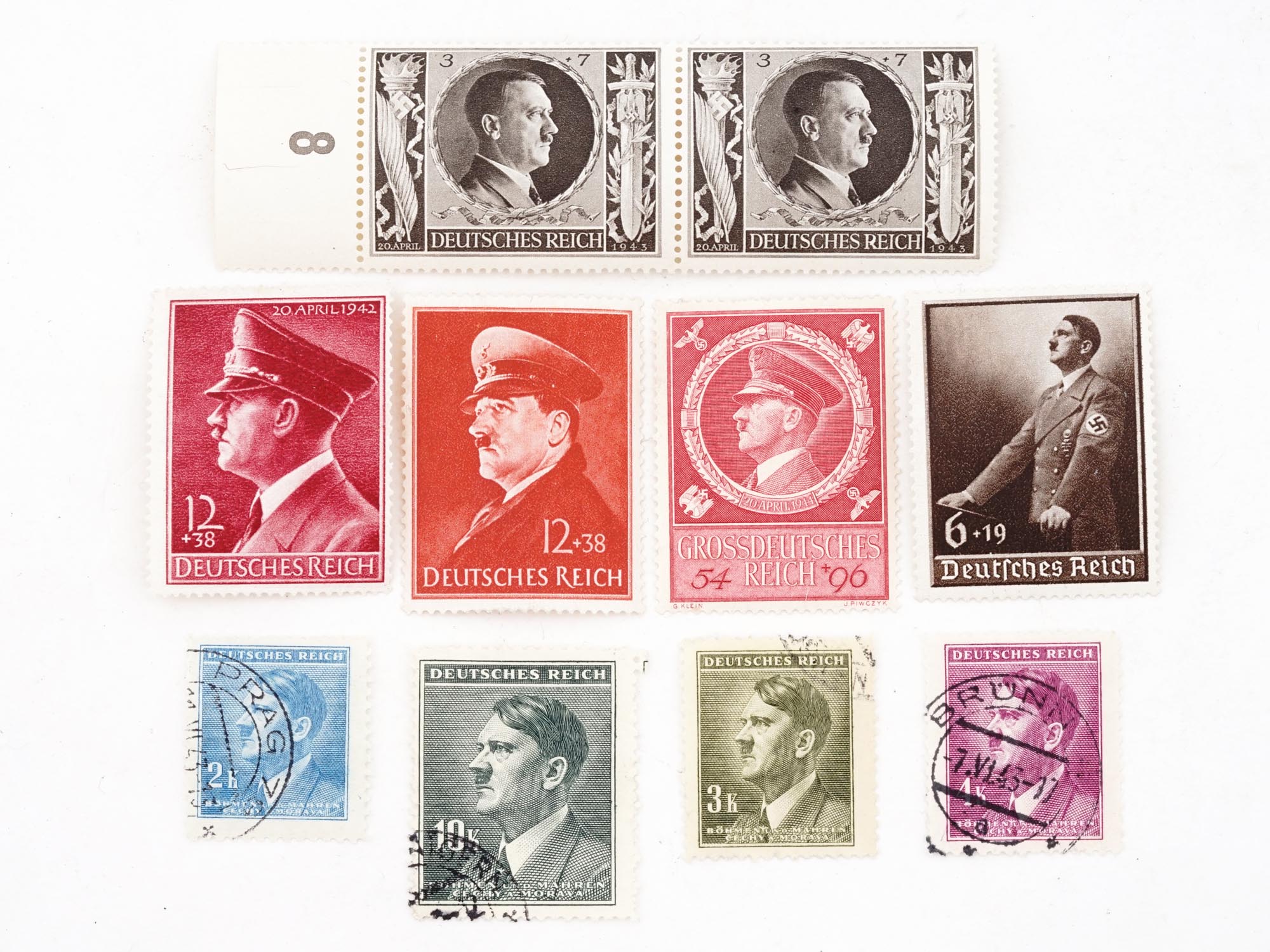 COLLECTION OF WWII NAZI GERMAN POSTAGE STAMPS PIC-1