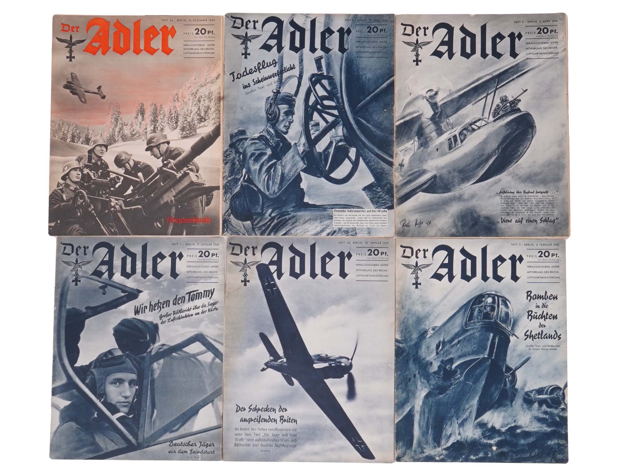 WWII GERMAN LUFTWAFFE DER ADLER MAGAZINES, 18 PCS PIC-3