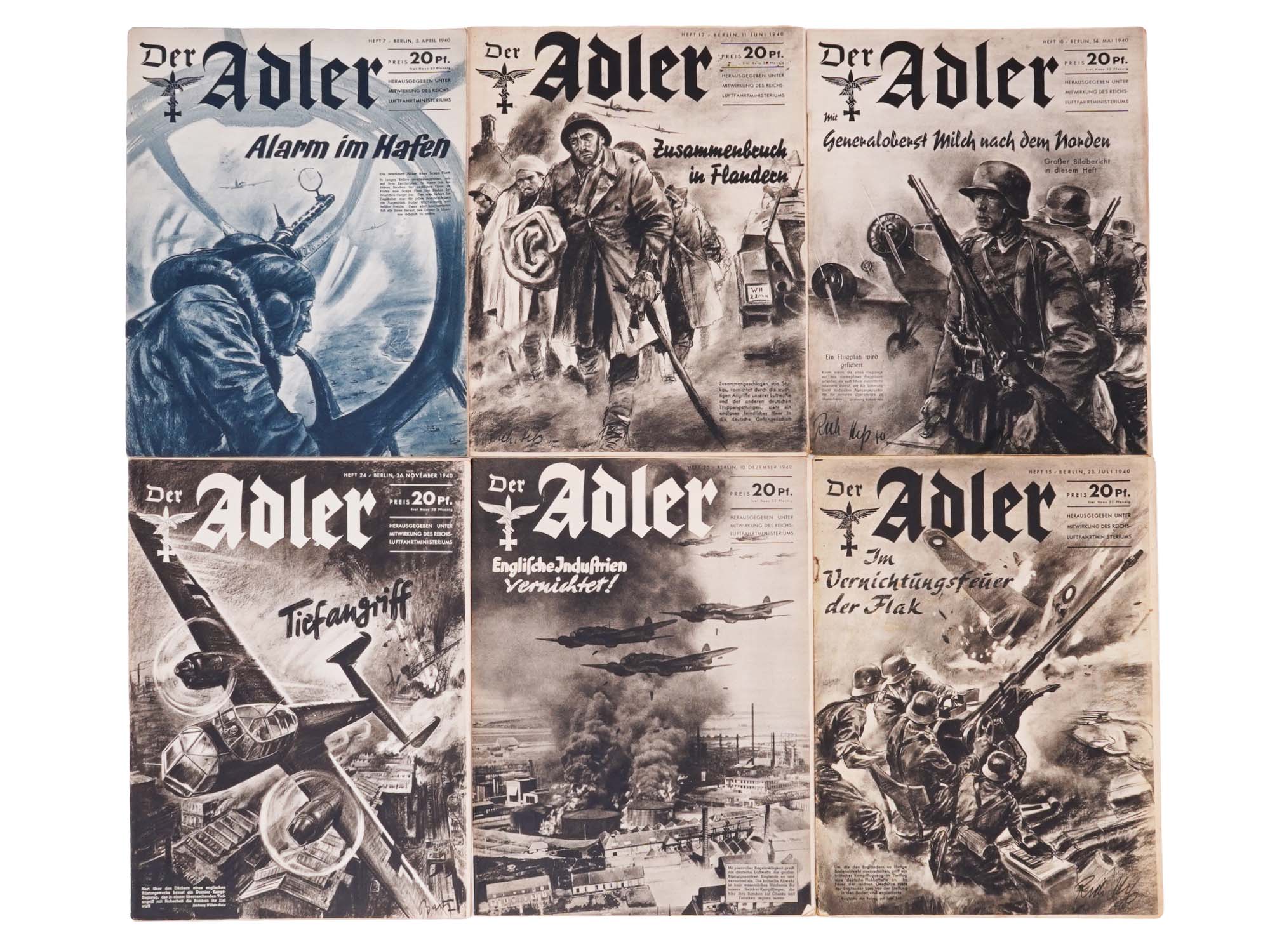 WWII GERMAN LUFTWAFFE DER ADLER MAGAZINES, 18 PCS PIC-4