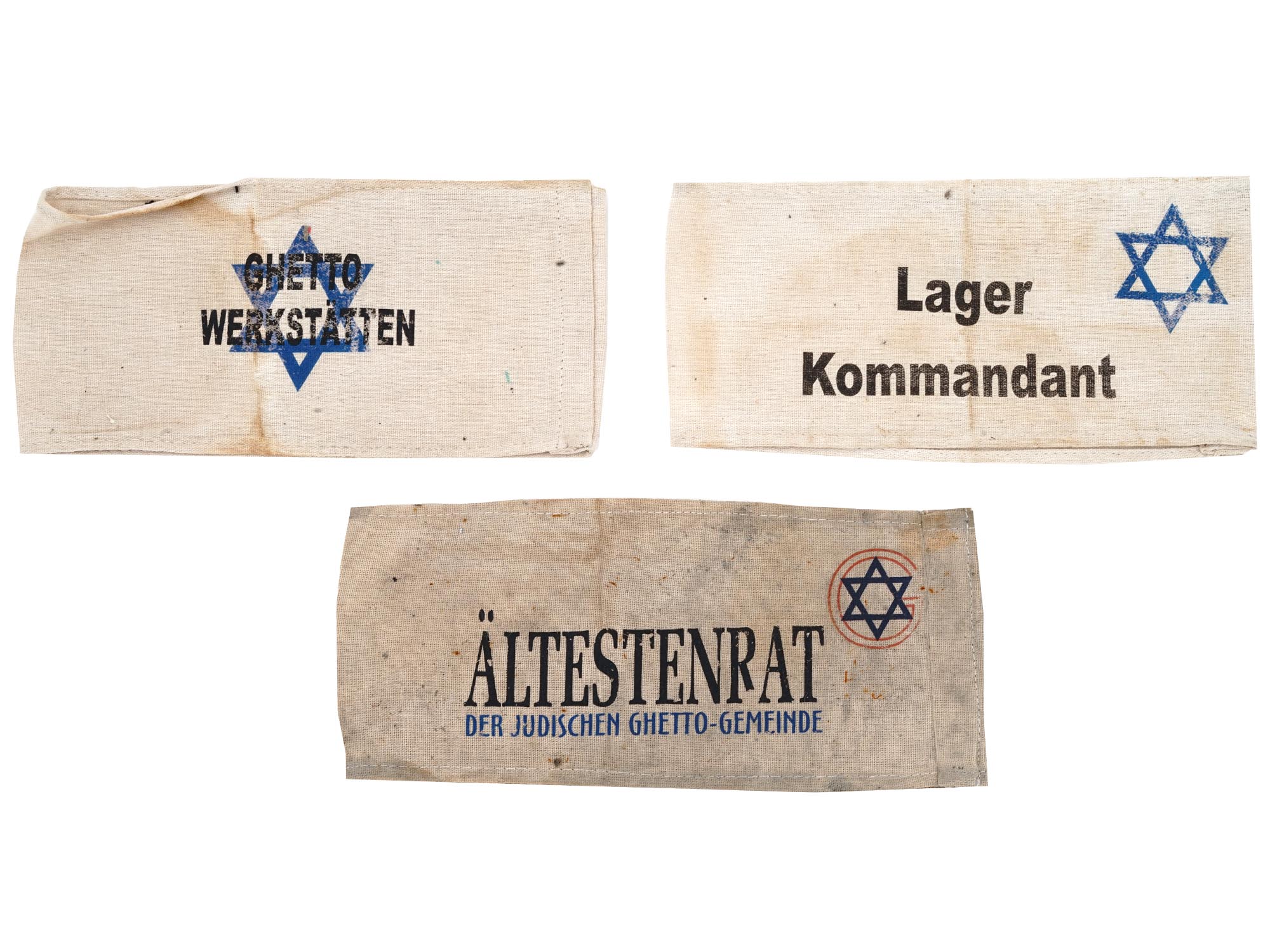 WWII HOLOCAUST CONCENTRATION CAMP ARMBANDS 3 PCS PIC-0