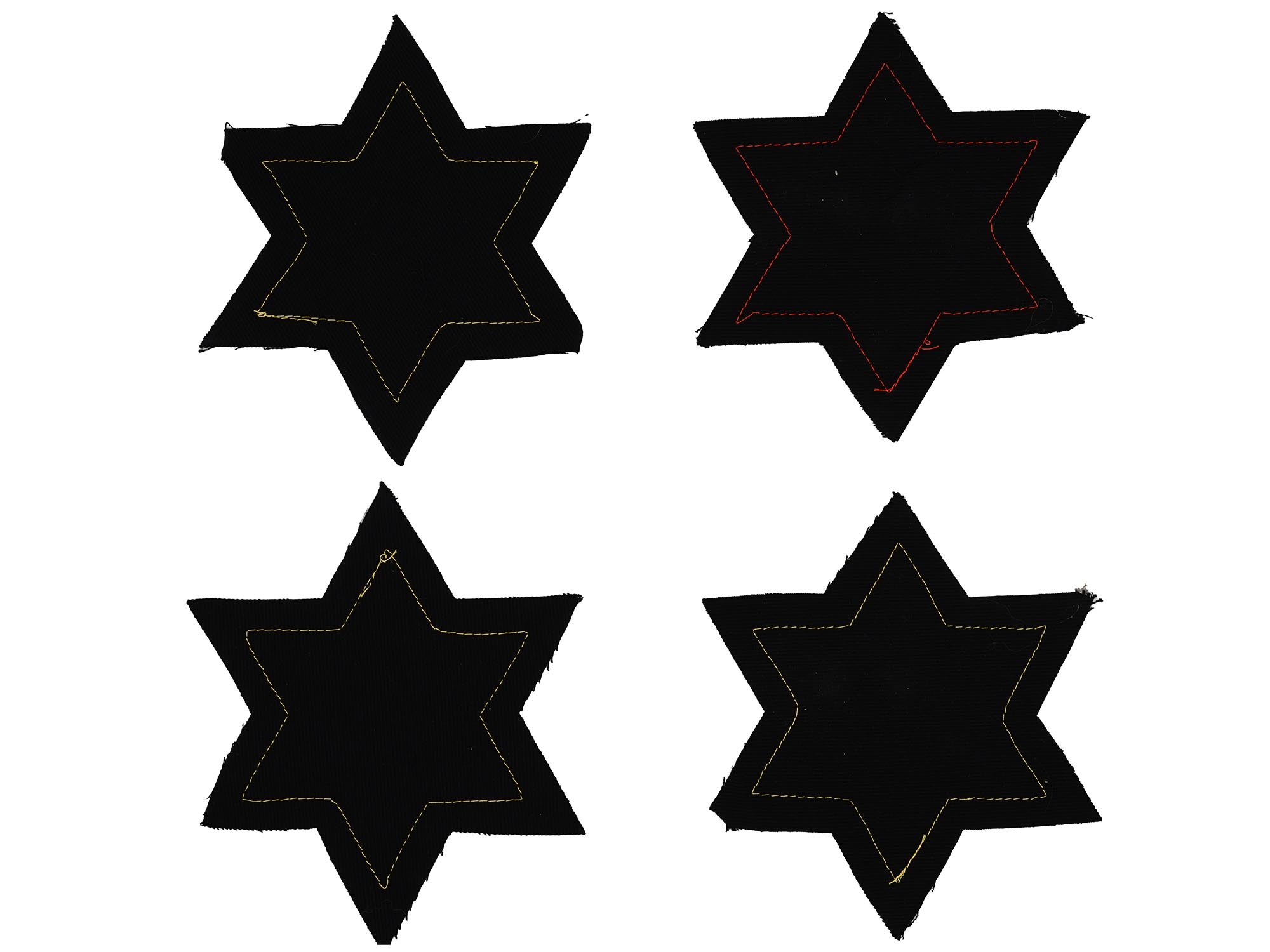 WWII HOLOCAUST JEWISH MAGEN DAVID ARMBANDS 4 PCS PIC-1