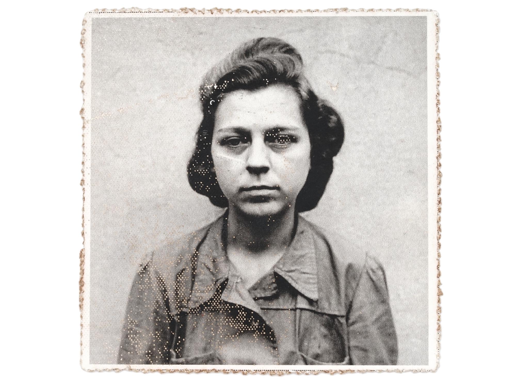 NUREMBERG TRIAL PHOTO OF CAMP GUARD ILSE FORSTER PIC-0