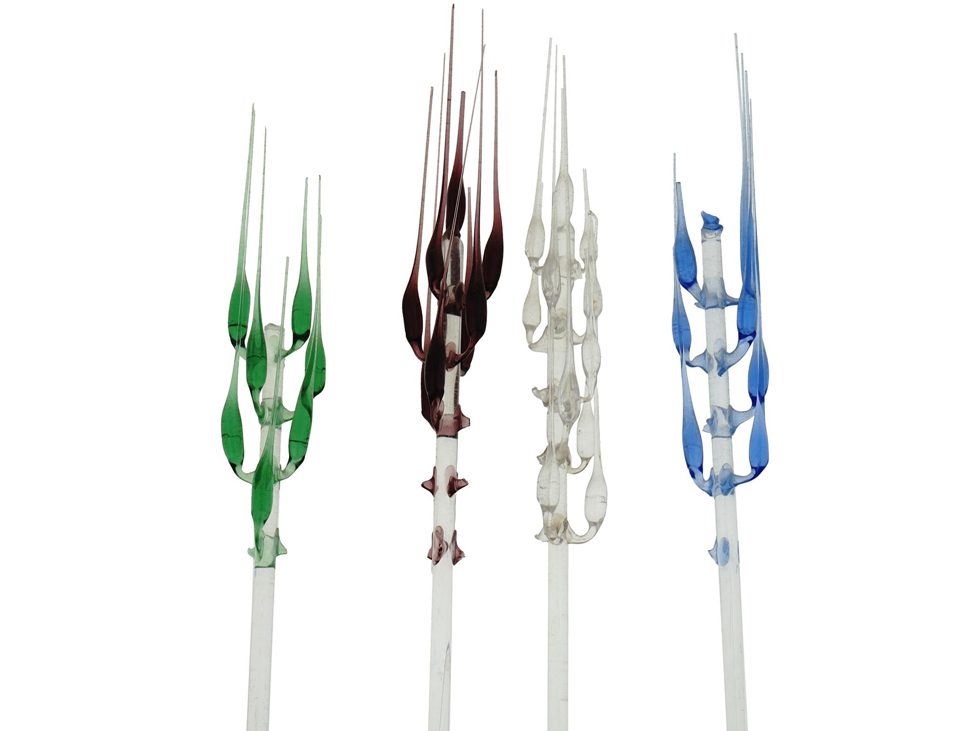 SET OF HAND BLOWN ART GLASS COCKTAIL SWIZZLE STICKS PIC-2