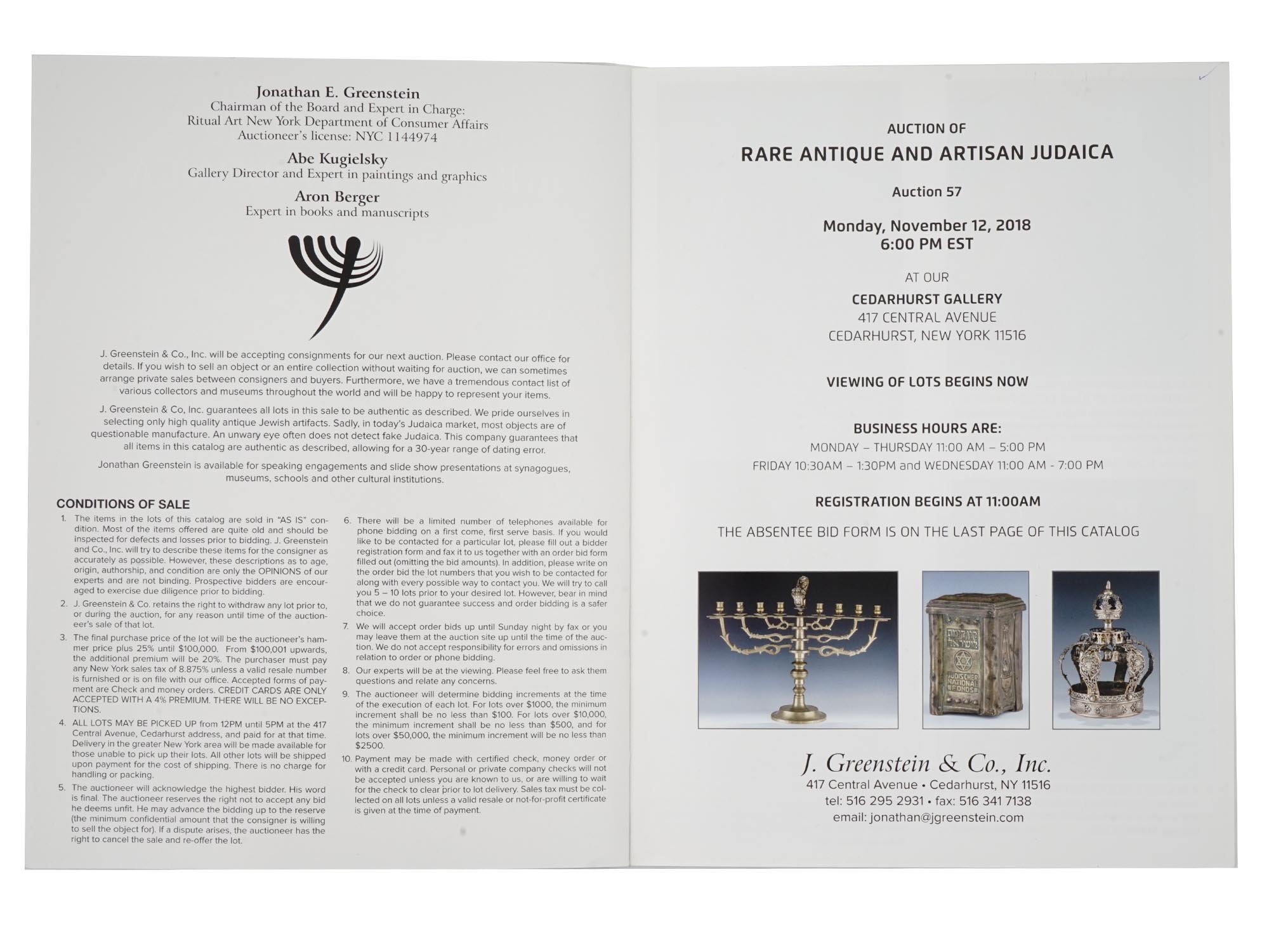 ANTIQUE JUDAICA AUCTION CATALOGS BY CHRISTIE'S PIC-7