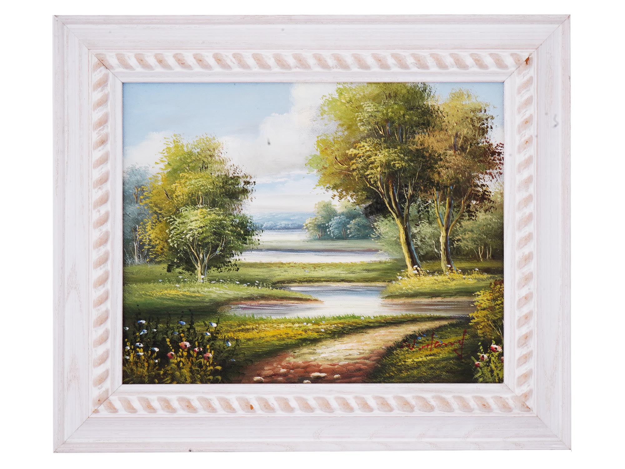 CONTEMPORARY RIVER LANDSCAPE OIL PAINTING SIGNED PIC-0