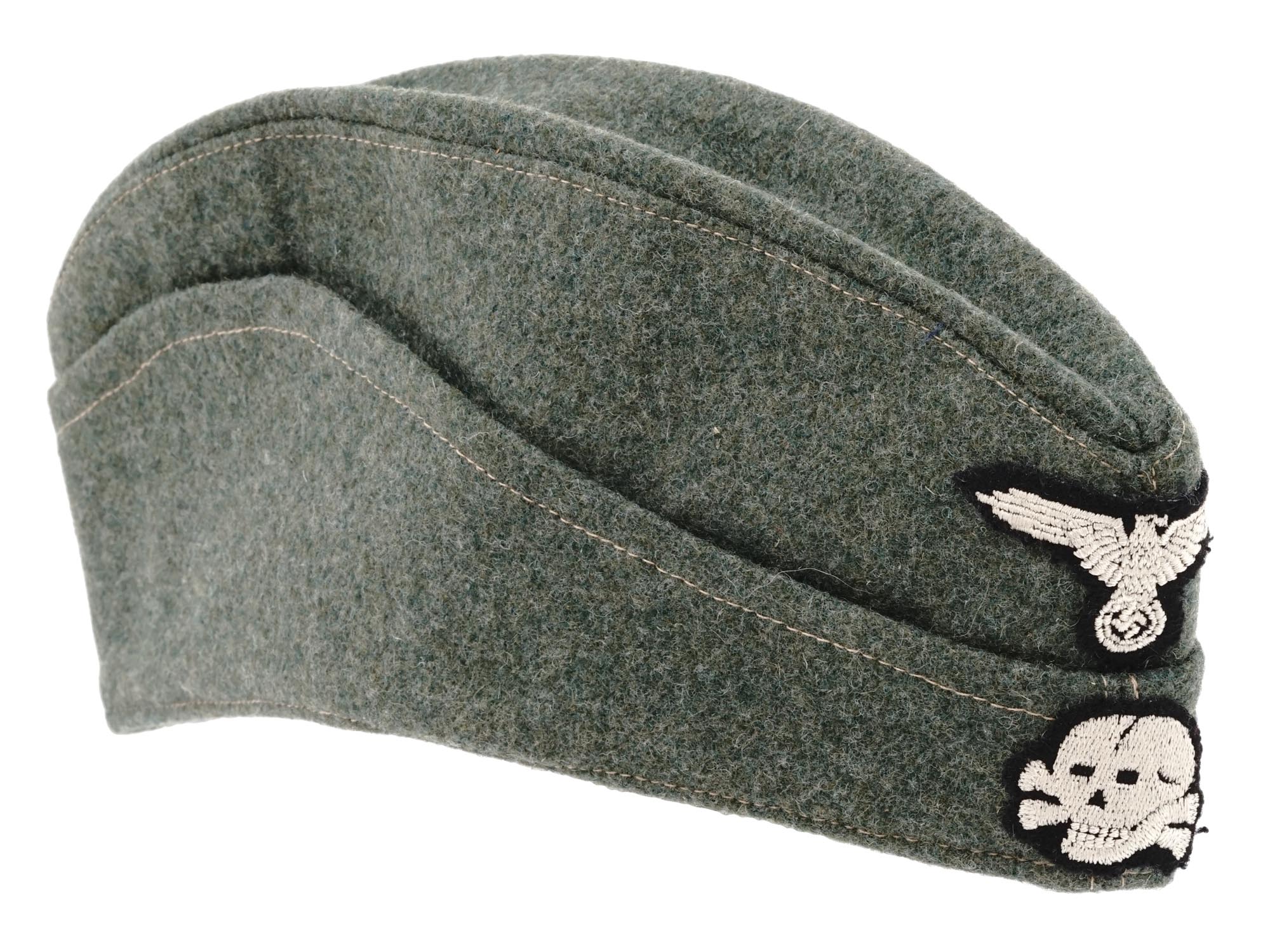 WWII NAZI GERMAN MILITARY SS TOTENKOPF FORAGE CAP PIC-0