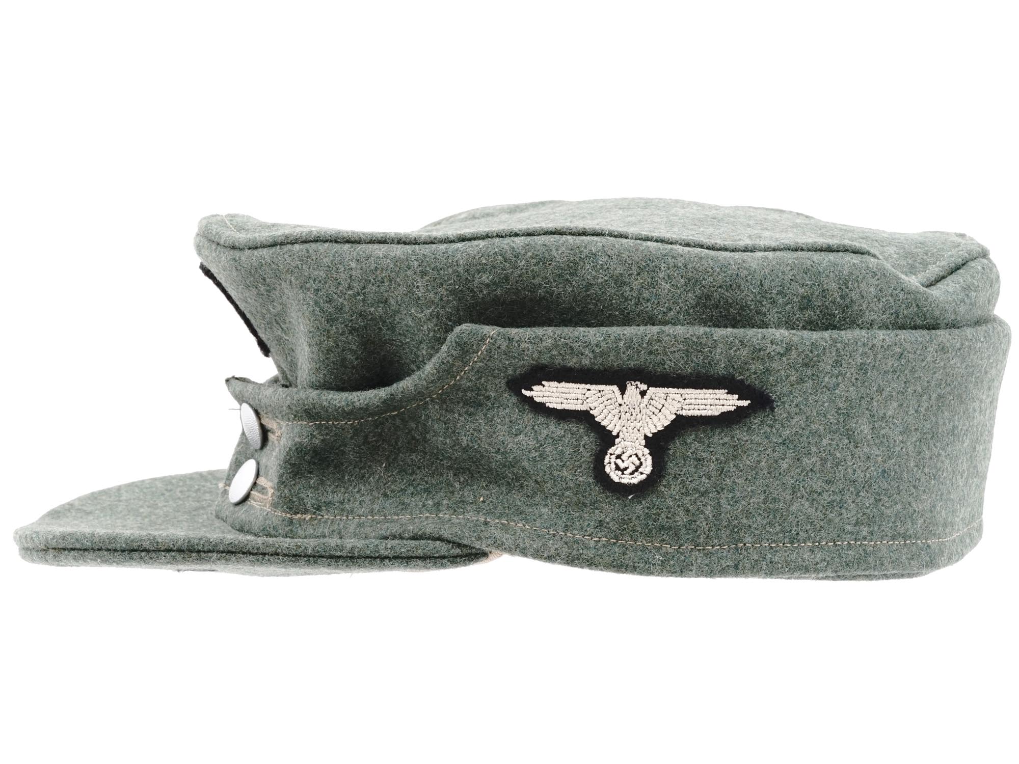 WWII NAZI GERMAN SS TOTENKOPF M43 FIELD CAP PIC-3