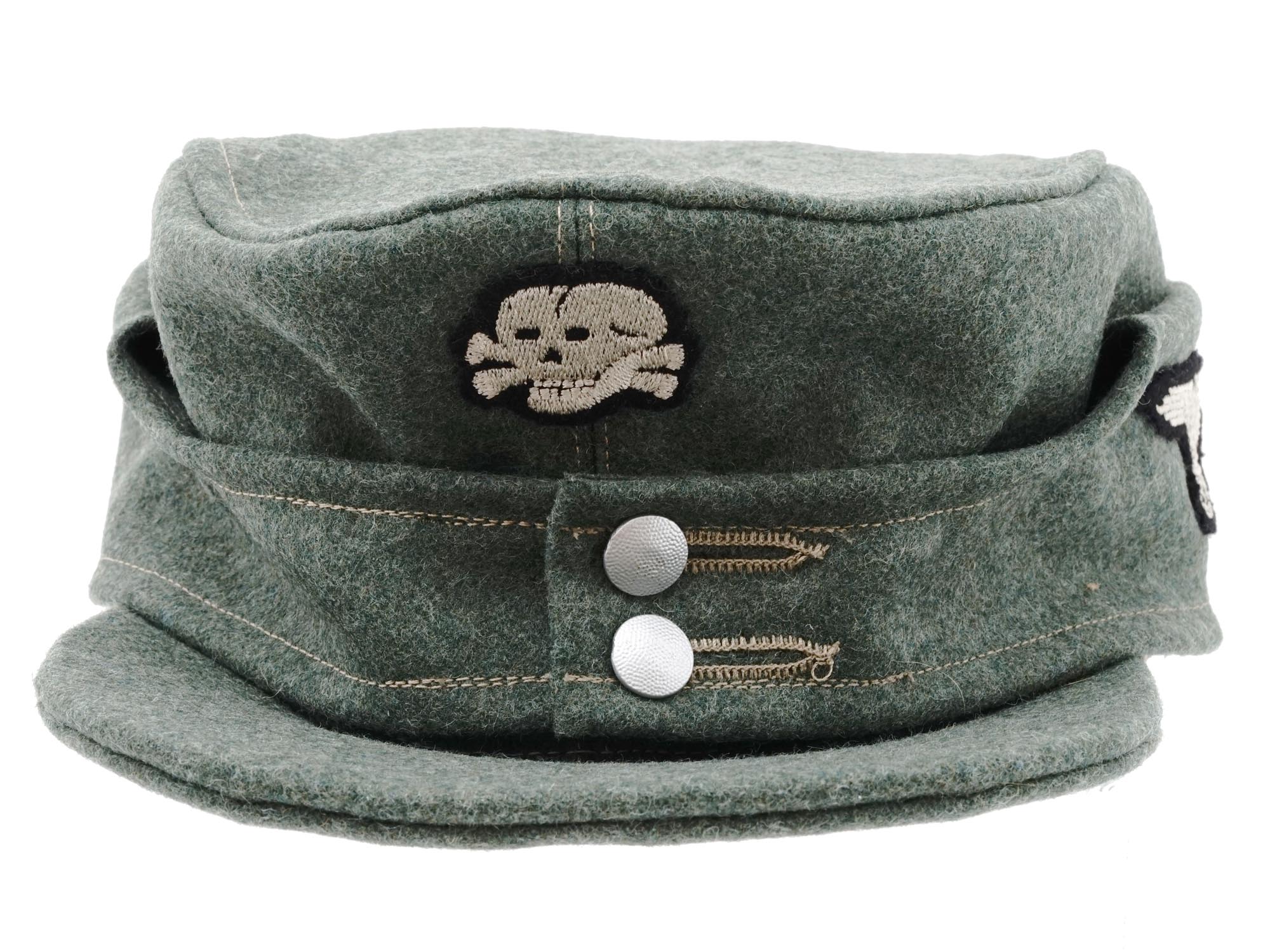 WWII NAZI GERMAN SS TOTENKOPF M43 FIELD CAP PIC-1