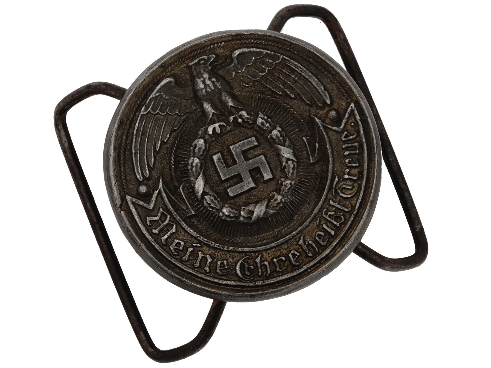 WWII NAZI GERMAN SS OFFICERS BELT BUCKLE PIC-0