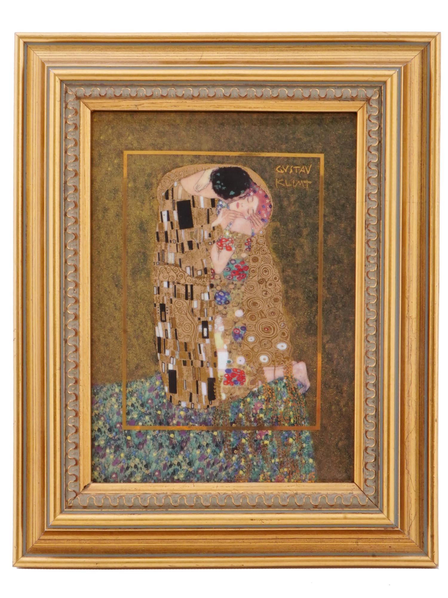 VINTAGE GERMAN KISS GUSTAV KLIMT PORCELAIN PLAQUE PIC-0