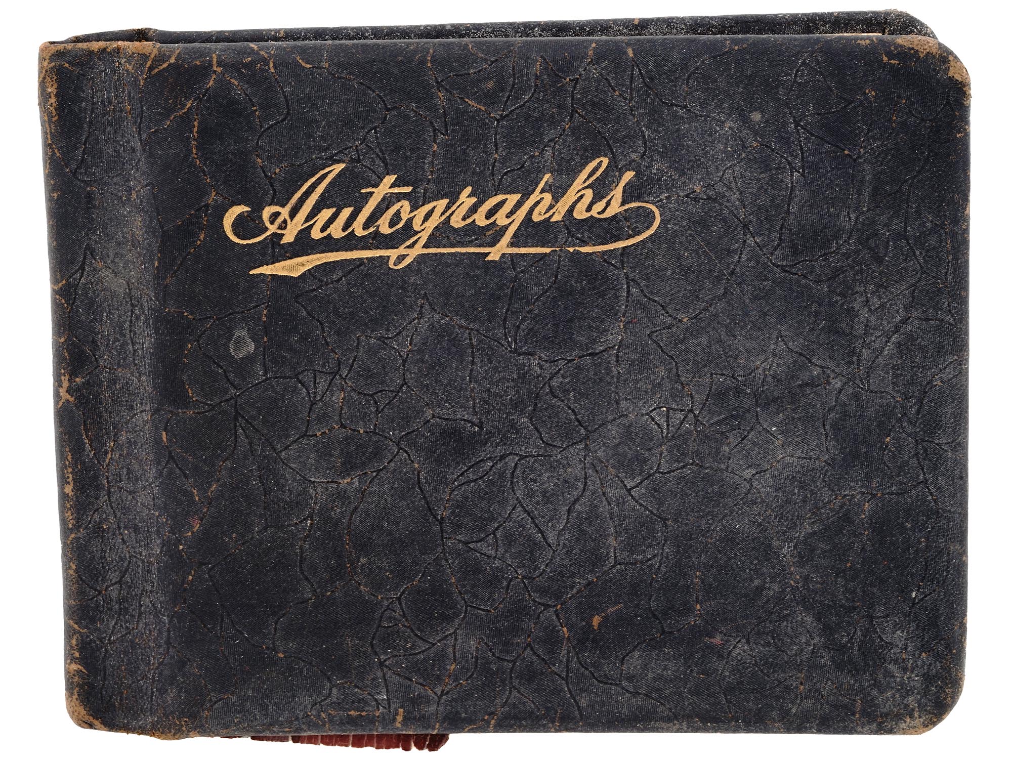 ANTIQUE AMERICAN AUTOGRAPH ALBUM WITH PHOTOGRAPH PIC-1