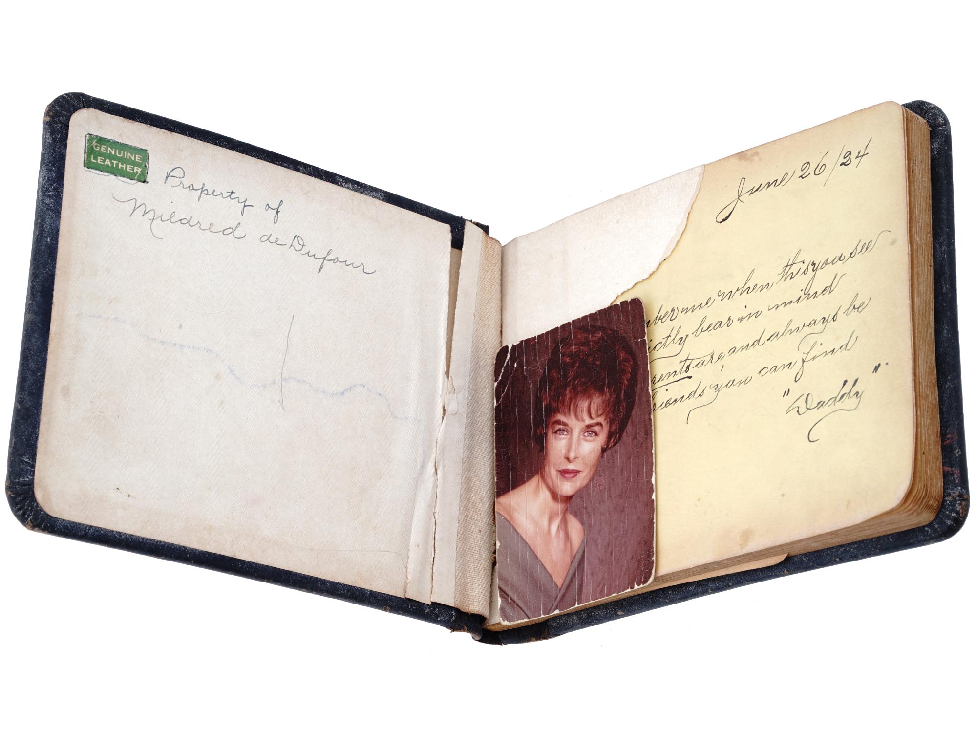 ANTIQUE AMERICAN AUTOGRAPH ALBUM WITH PHOTOGRAPH PIC-3