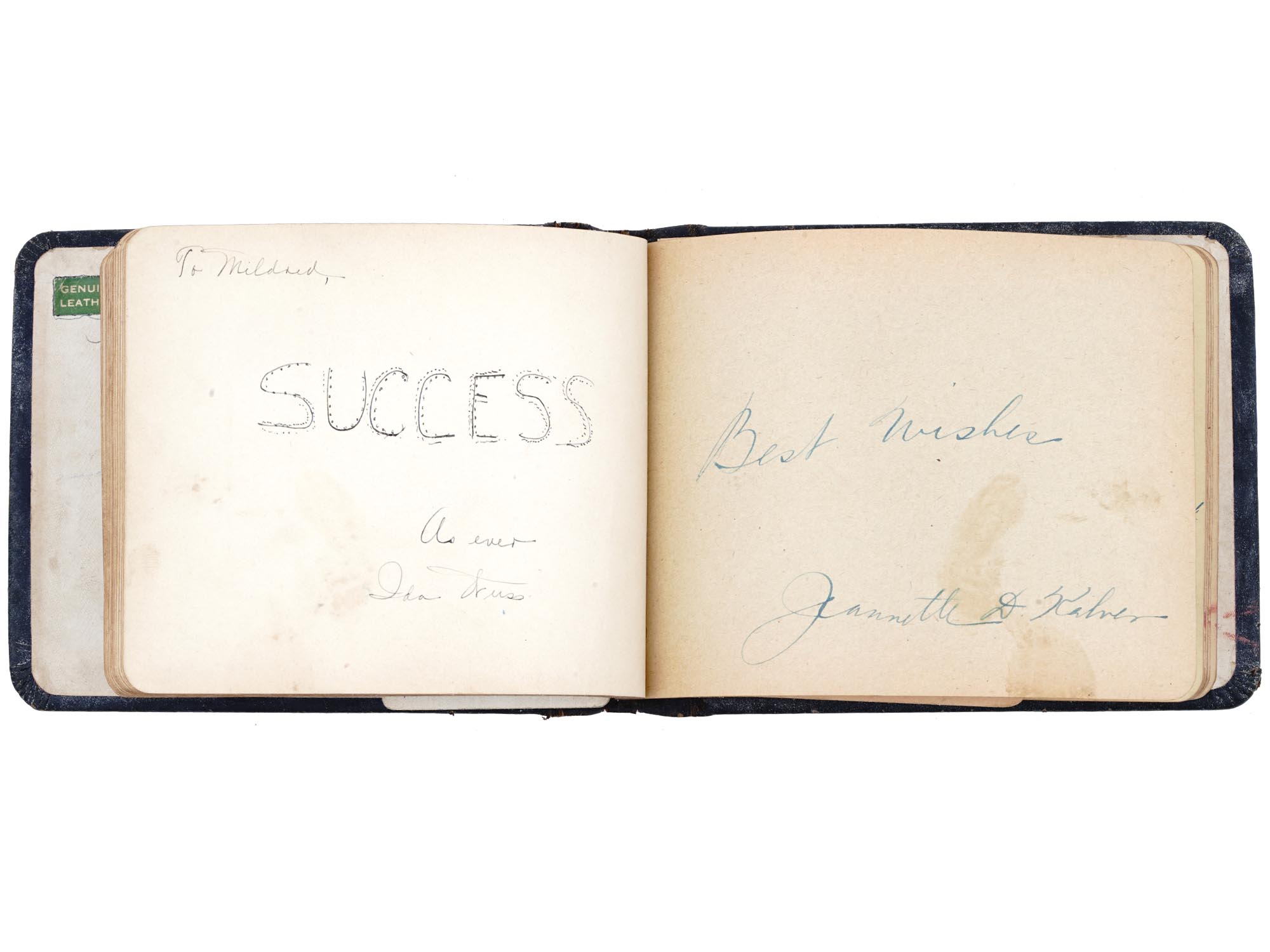 ANTIQUE AMERICAN AUTOGRAPH ALBUM WITH PHOTOGRAPH PIC-4