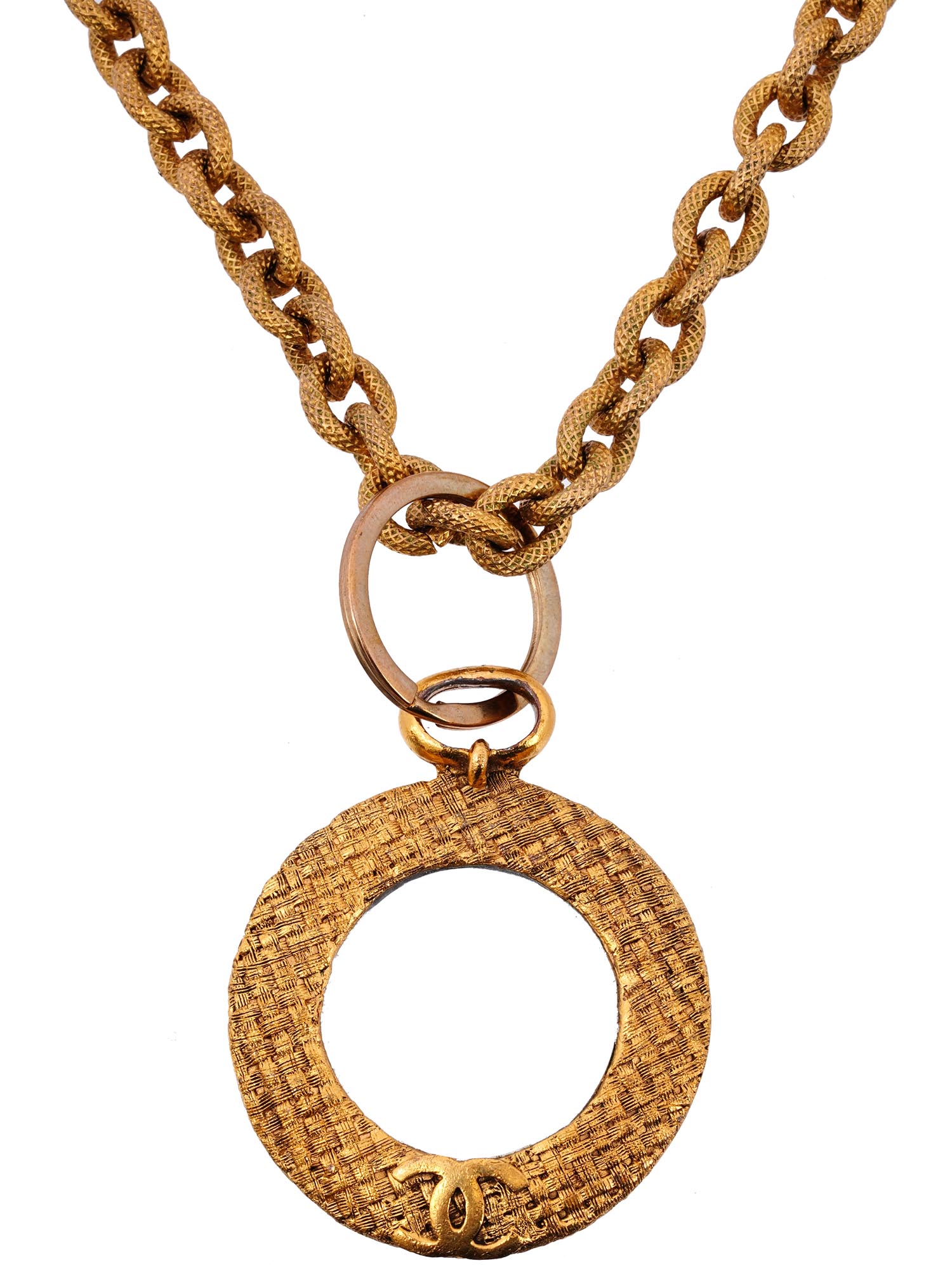 MID CENTURY CHANEL MAGNIFYING GLASS PENDANT NECKLACE PIC-2