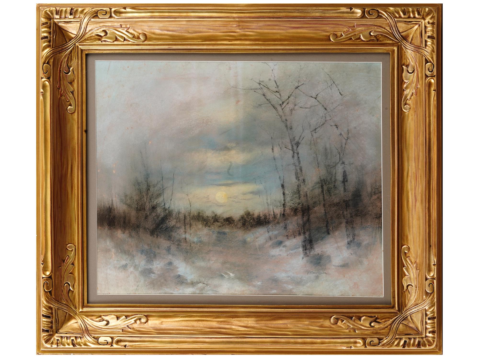 19TH CEN PASTEL PAINTING BY JOHN HENRY TWACHTMAN PIC-0