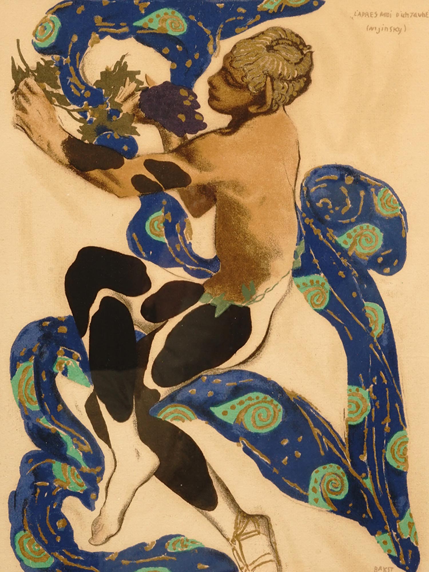 RUSSIAN COSTUME DESIGN SILKSCREEN BY LEON BAKST PIC-1