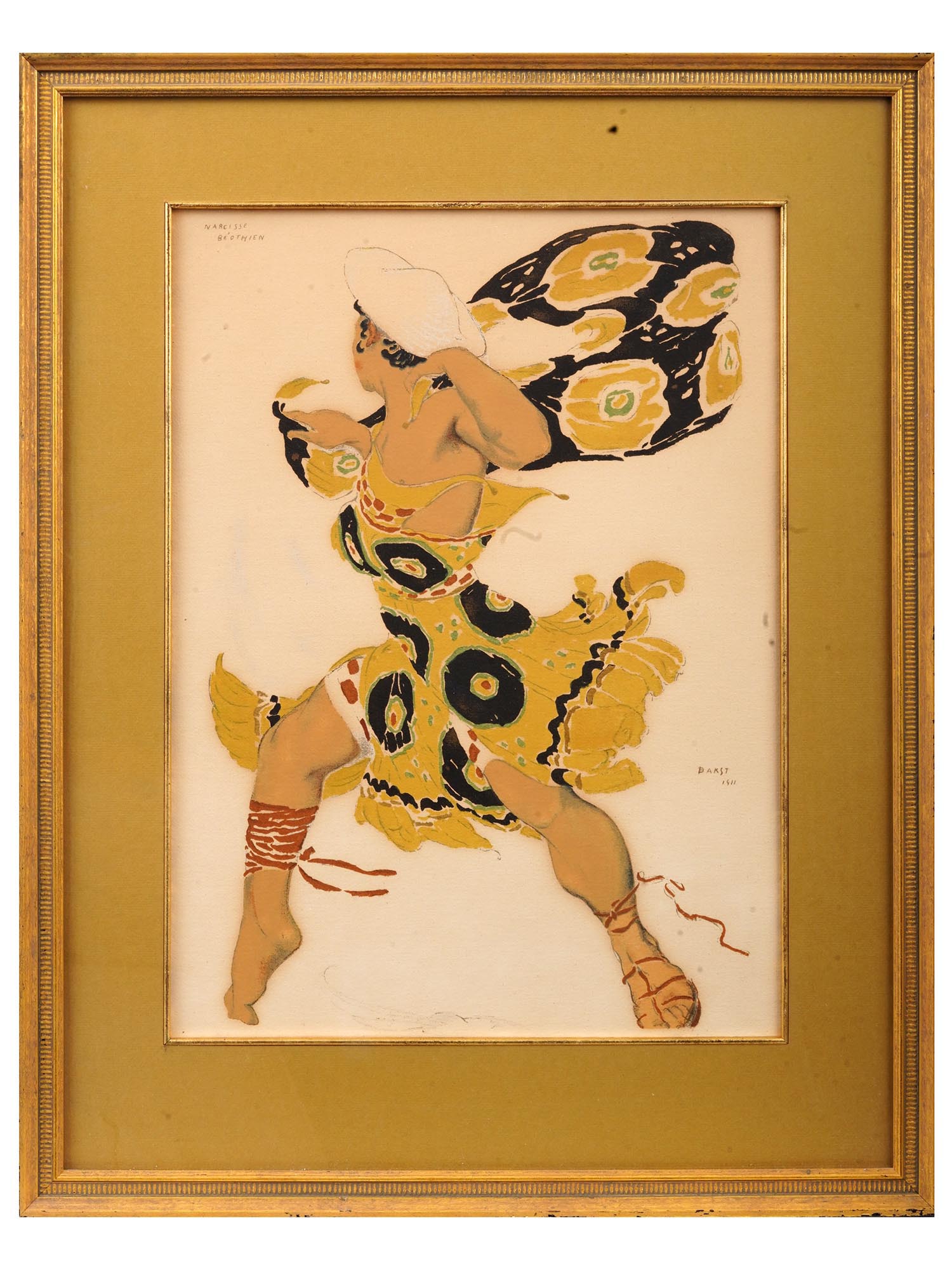 RUSSIAN COSTUME DESIGN SILKSCREEN BY LEON BAKST PIC-0