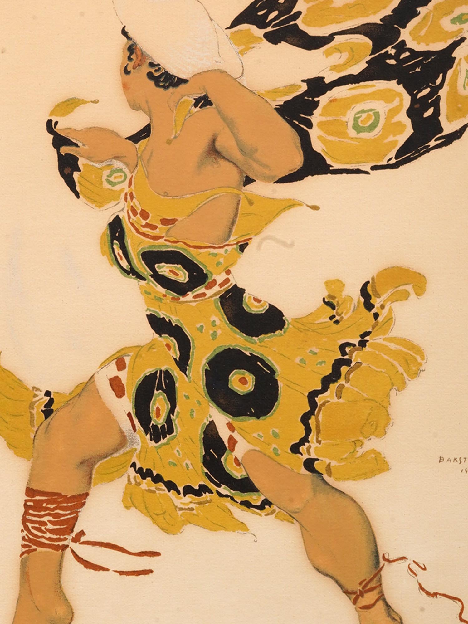 RUSSIAN COSTUME DESIGN SILKSCREEN BY LEON BAKST PIC-1