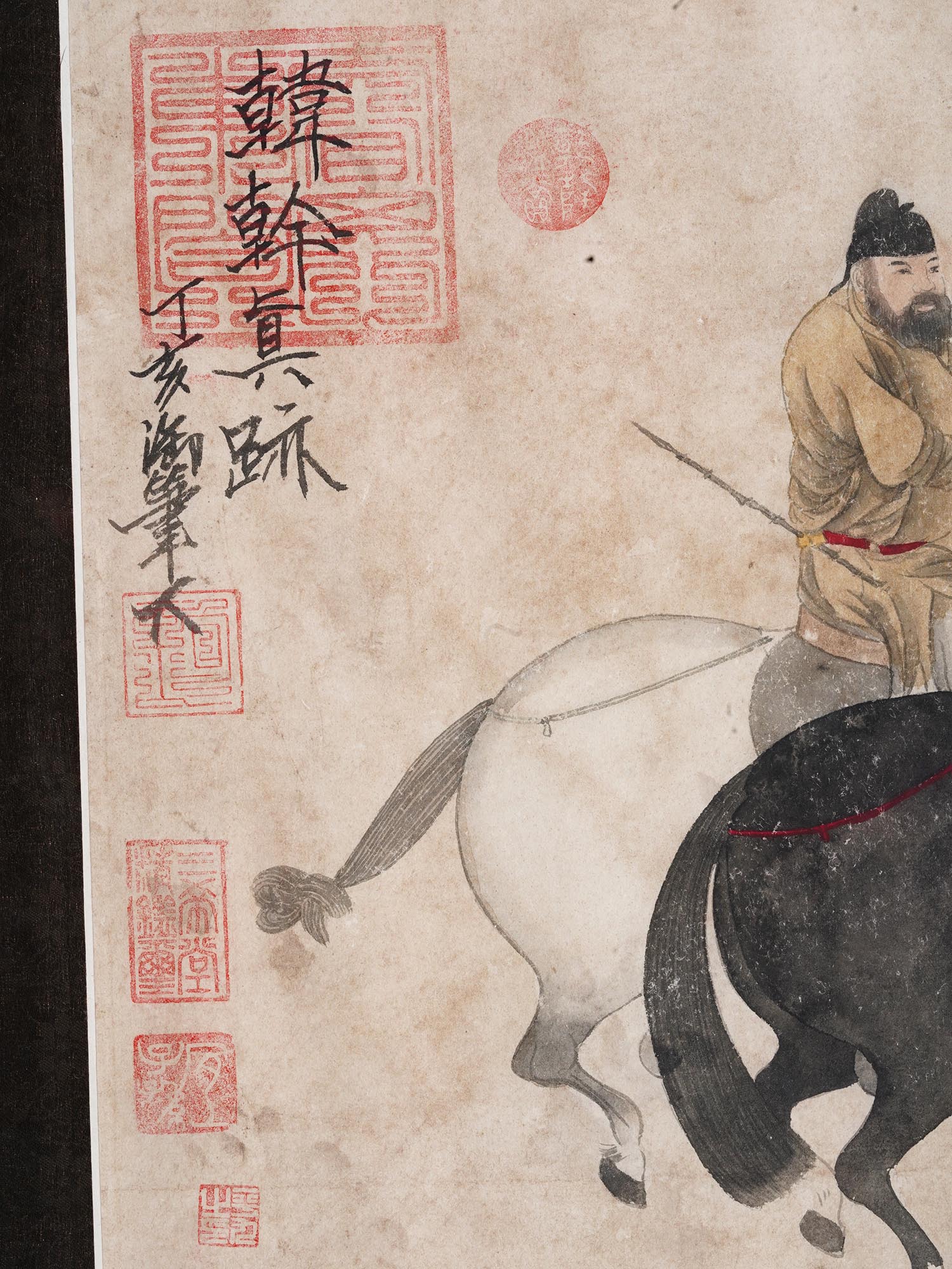 CHINESE PAINTING MAN HERDING HORSES AFTER HAN GAN PIC-3