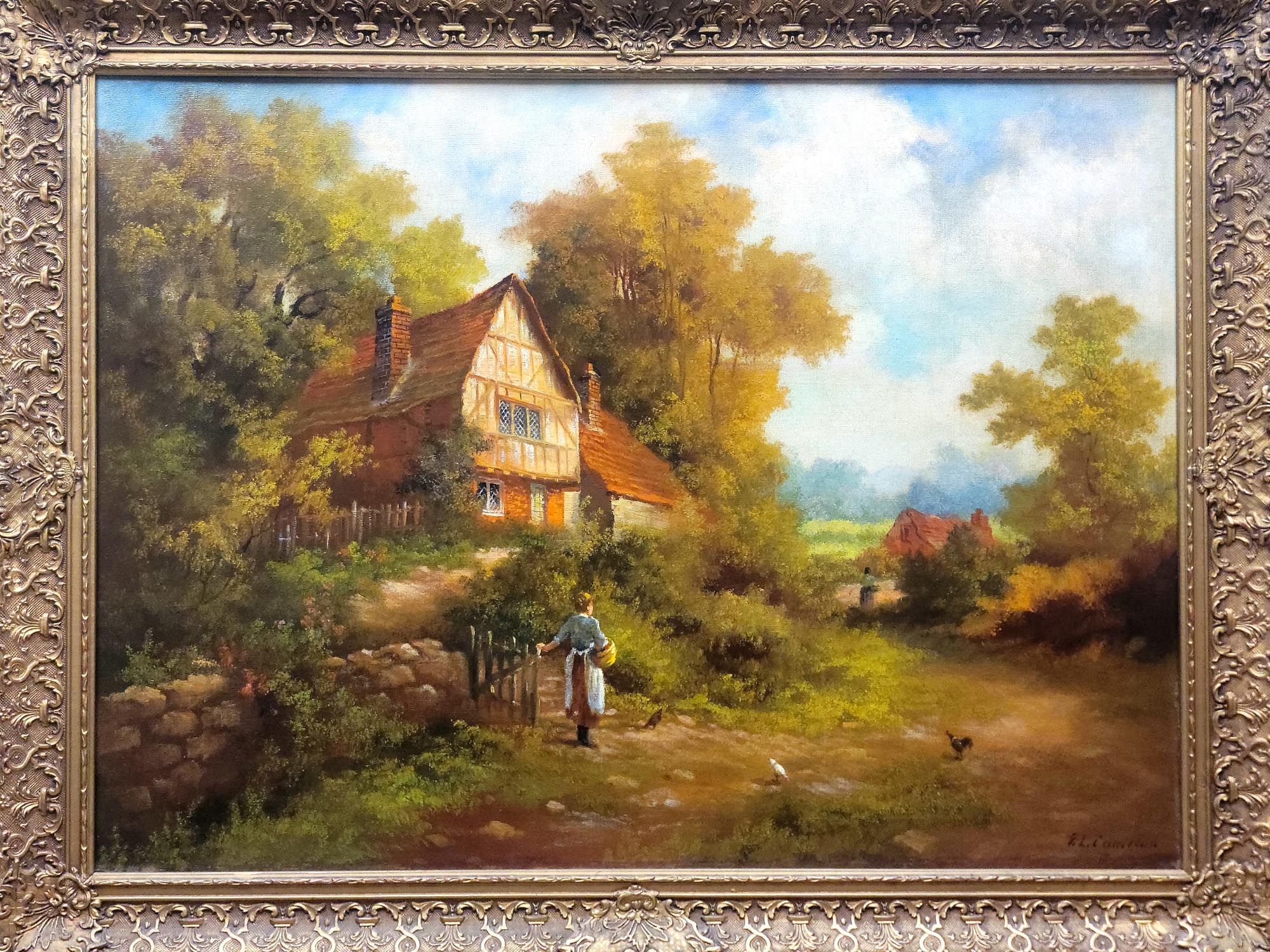 CONTINENTAL SCHOOL OIL PAINTING BY G. L. CAMERON PIC-0