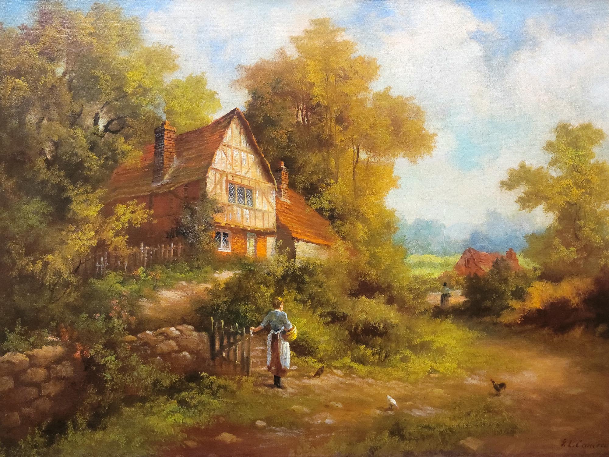 CONTINENTAL SCHOOL OIL PAINTING BY G. L. CAMERON PIC-1