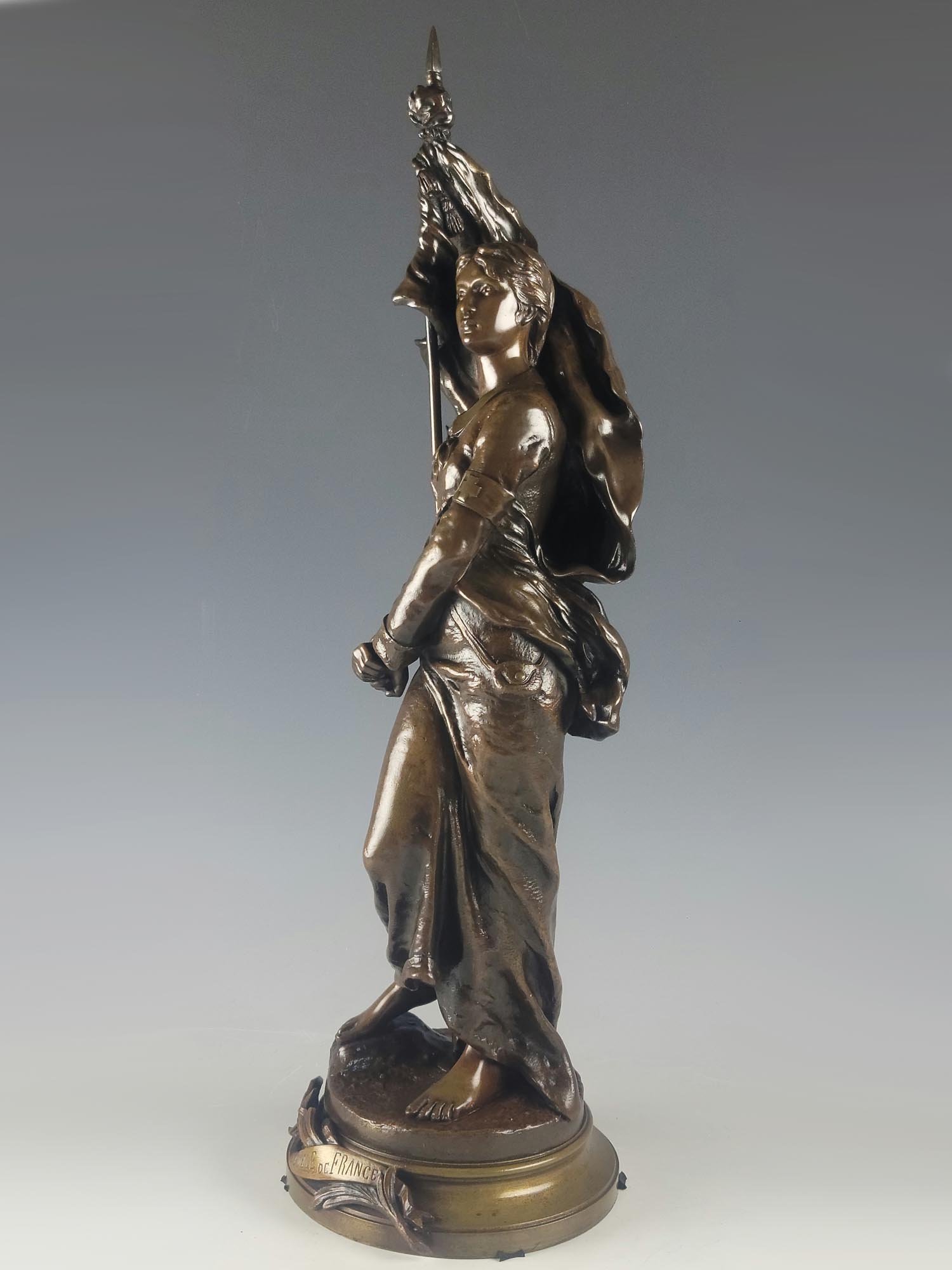 19C FRENCH BRONZE STATUE BY HENRI LOUIS LEVASSEUR PIC-0