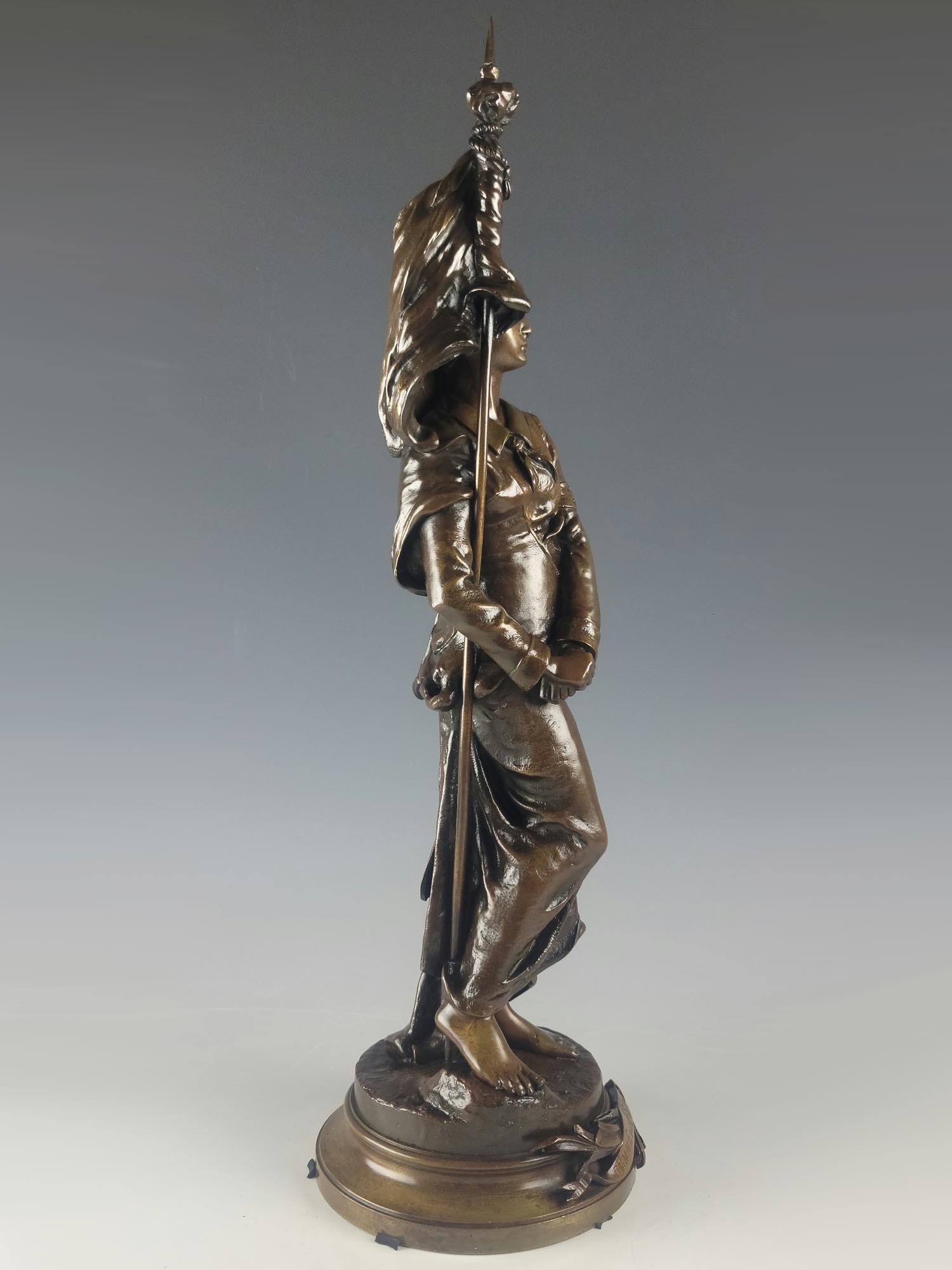 19C FRENCH BRONZE STATUE BY HENRI LOUIS LEVASSEUR PIC-4