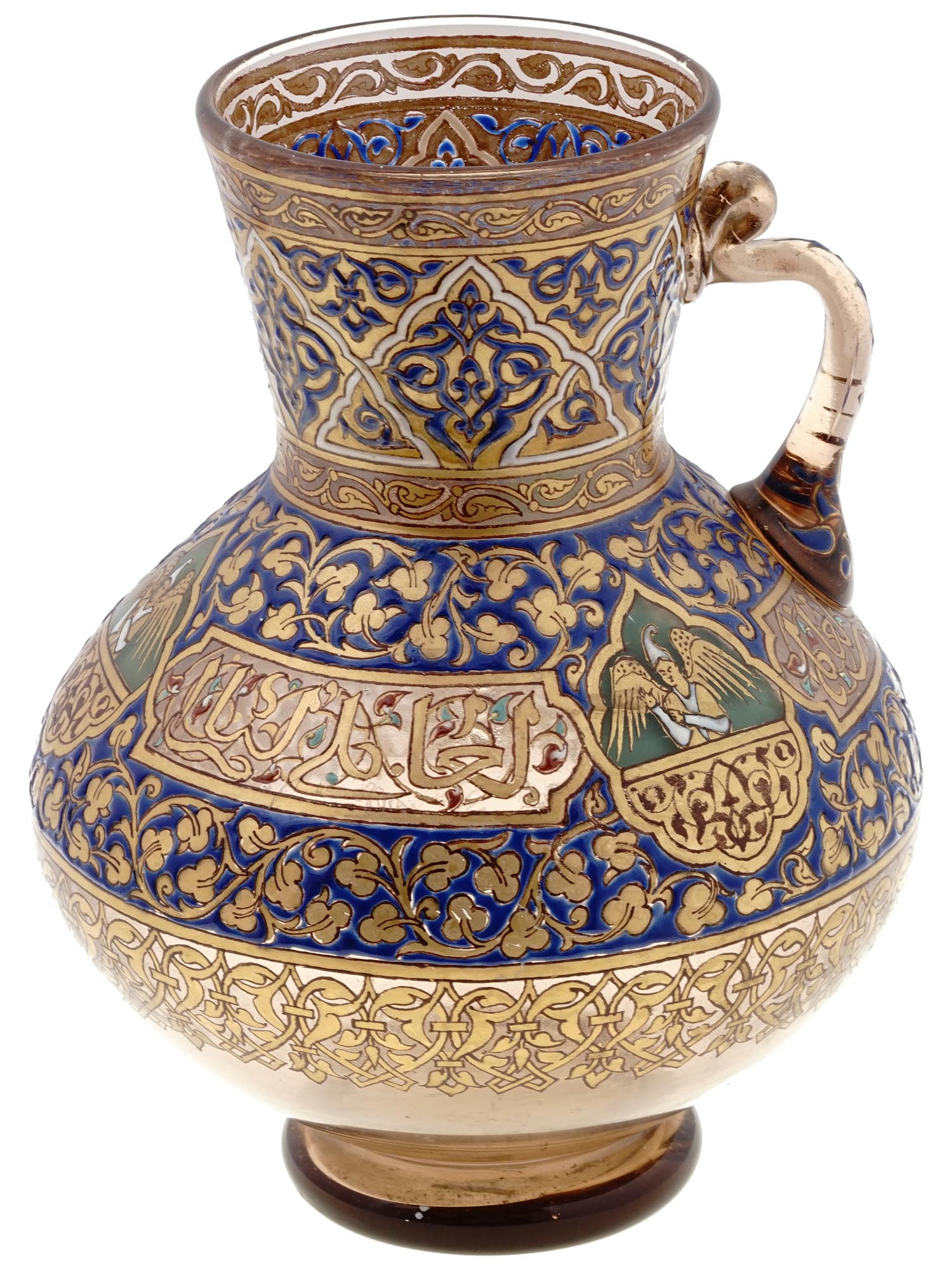 ANTIQUE MAMLUK REVIVAL MOSQUE LAMP BY BROCARD PIC-0