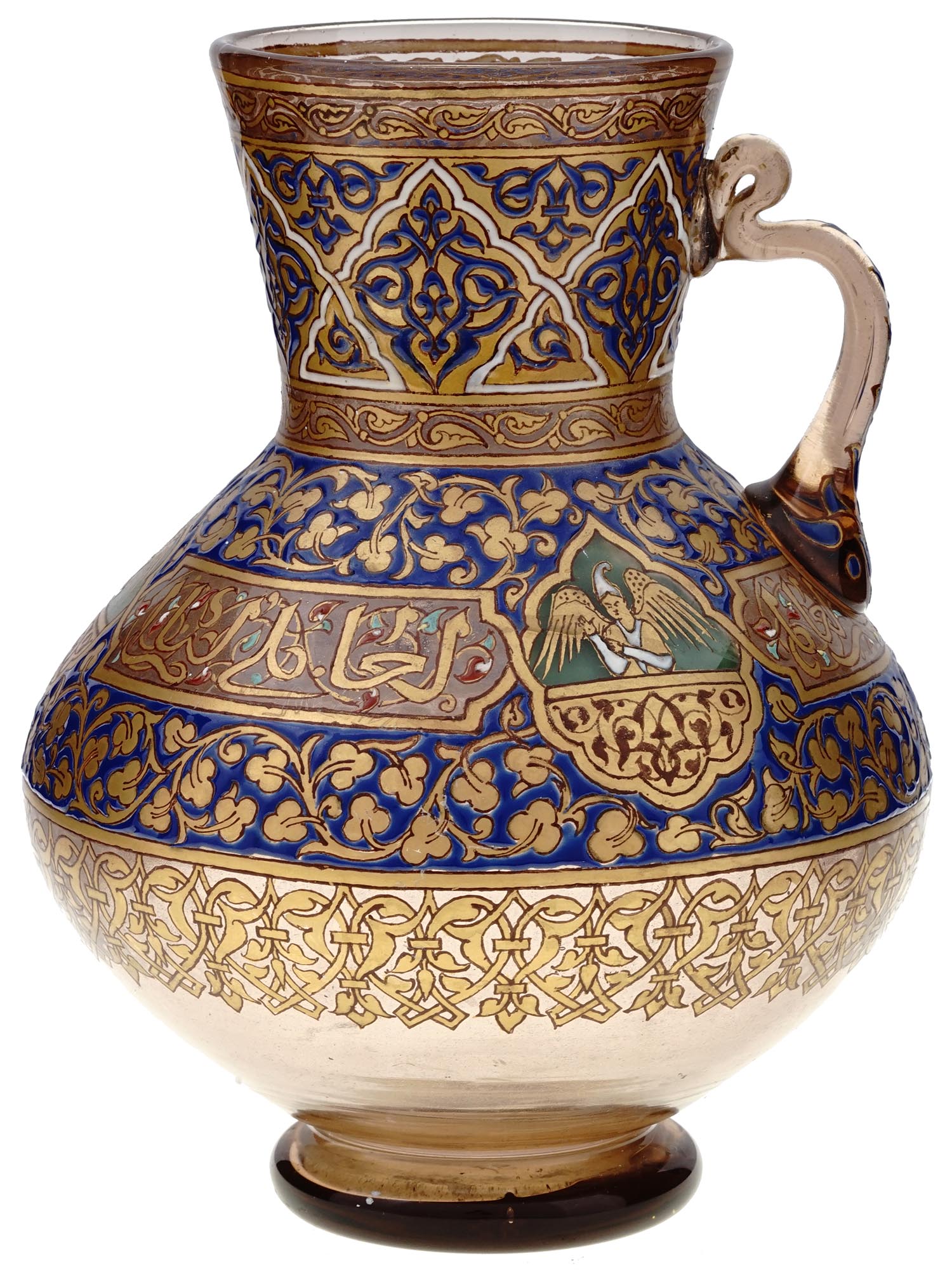 ANTIQUE MAMLUK REVIVAL MOSQUE LAMP BY BROCARD PIC-2